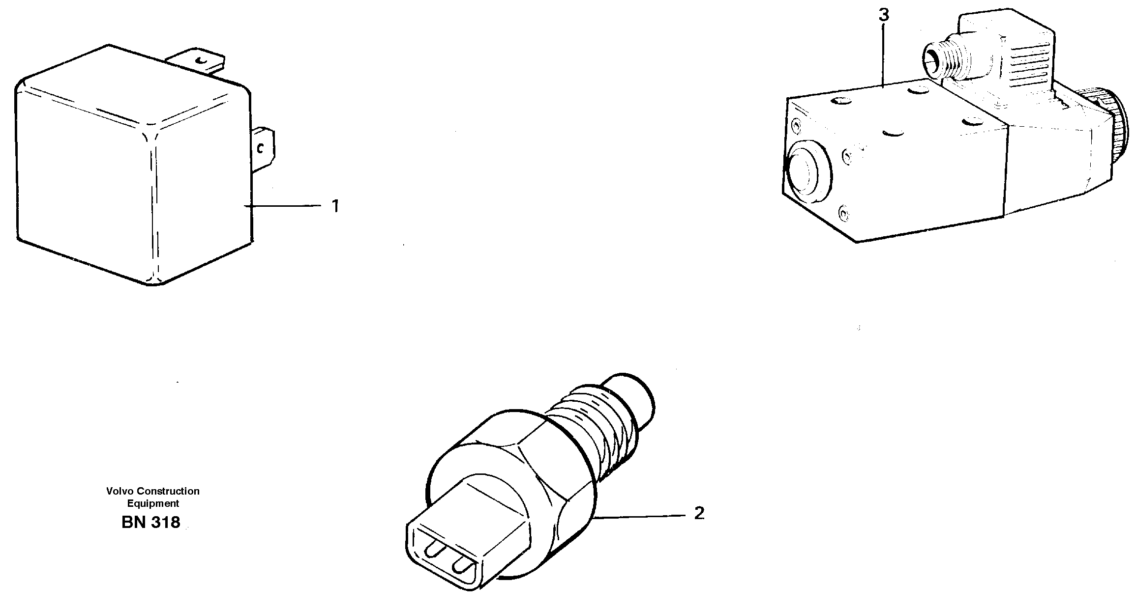 Схема запчастей Volvo A25C - 34672 Relays, sensors and solenoid valves Reference list A25C