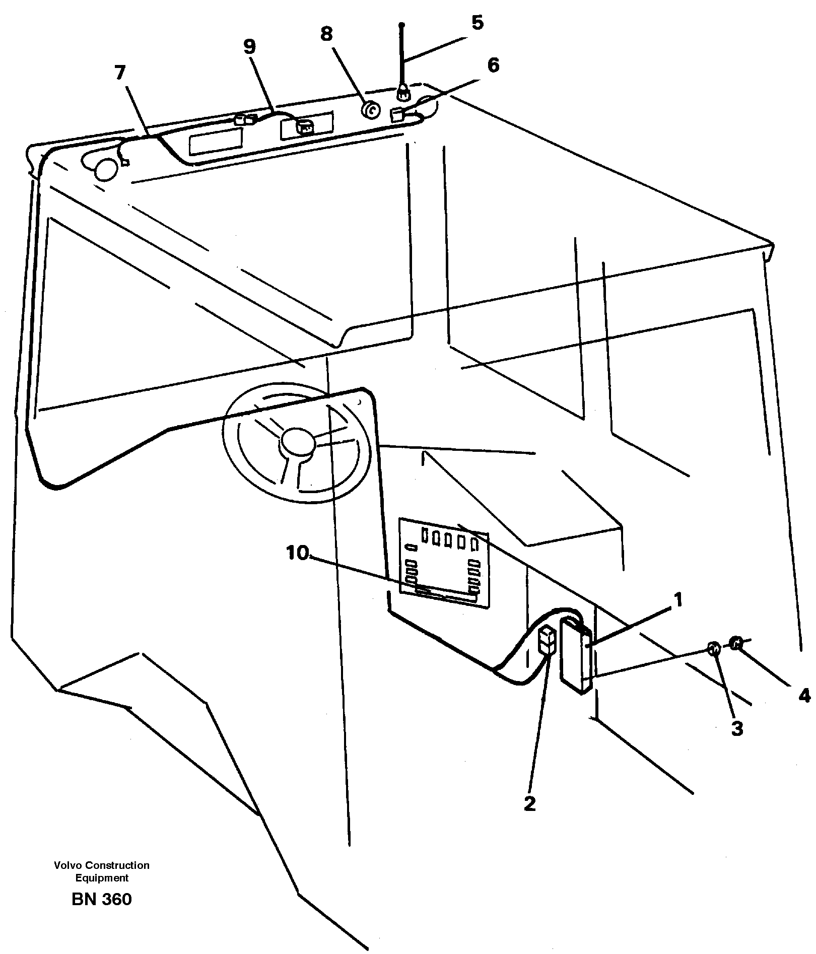 Схема запчастей Volvo A25C - 16563 Voltage converter and cable harness for radio A25C