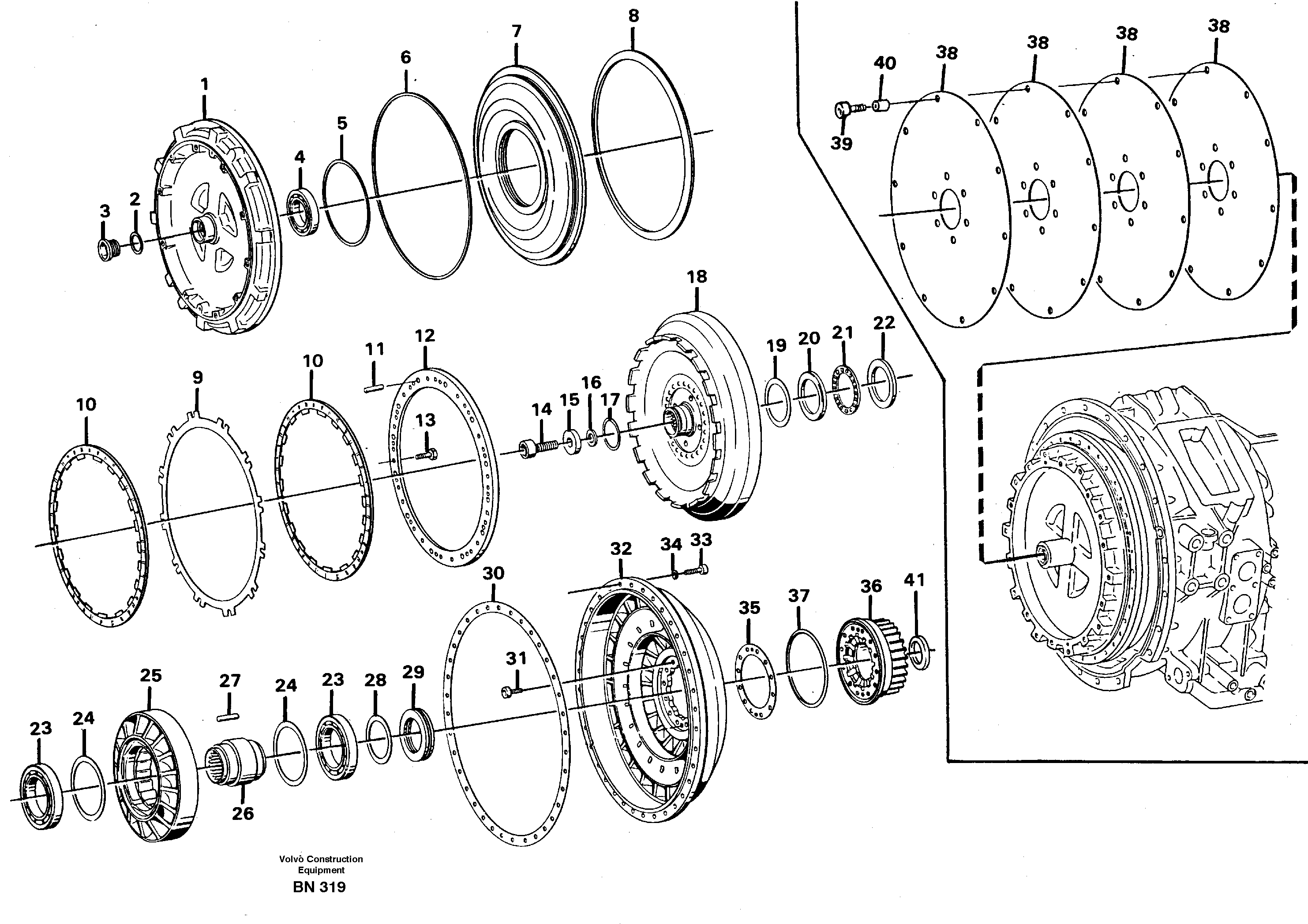 Схема запчастей Volvo A25C - 23833 Torque converter A25C