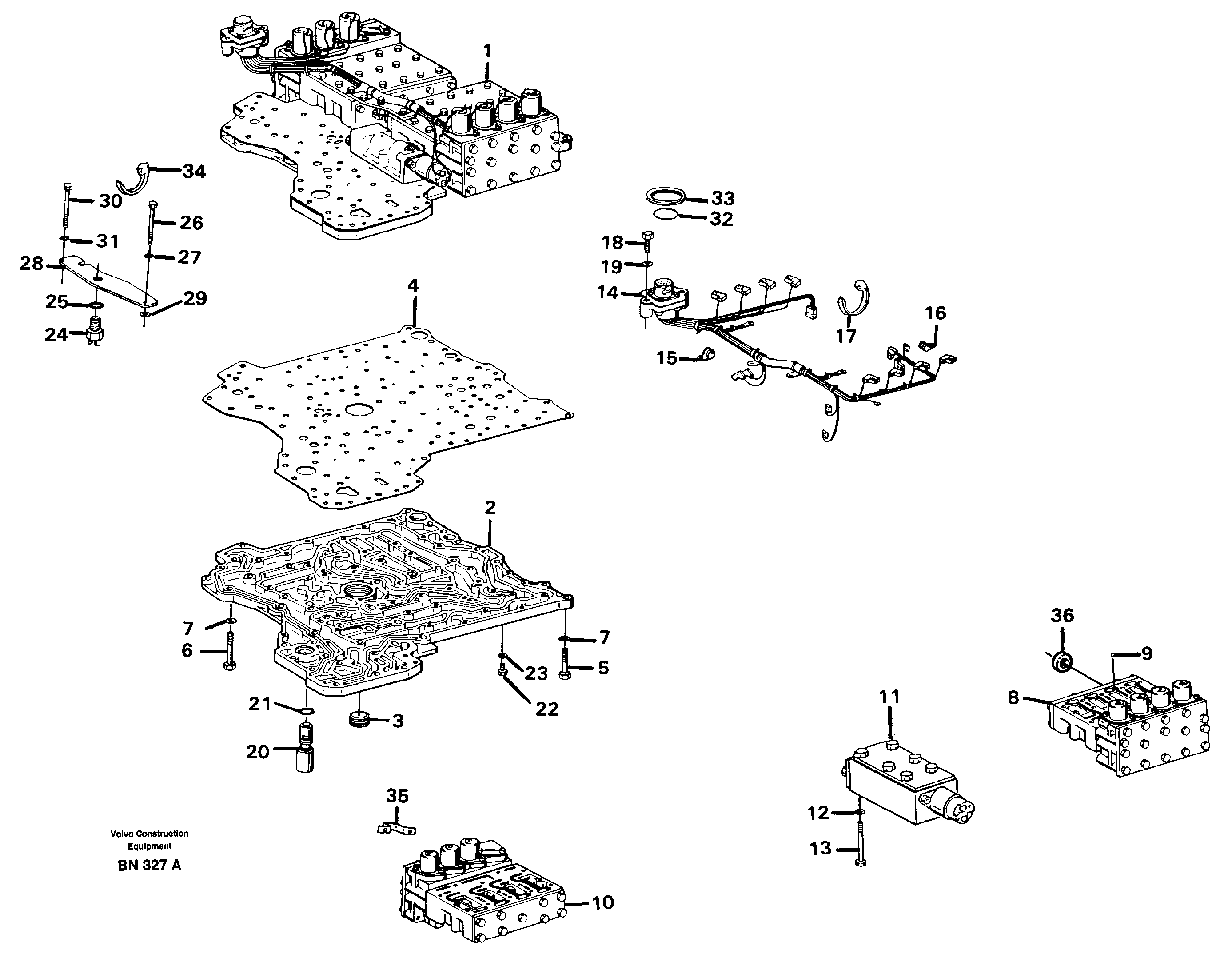 Схема запчастей Volvo A25C - 34696 Selector valves A25C