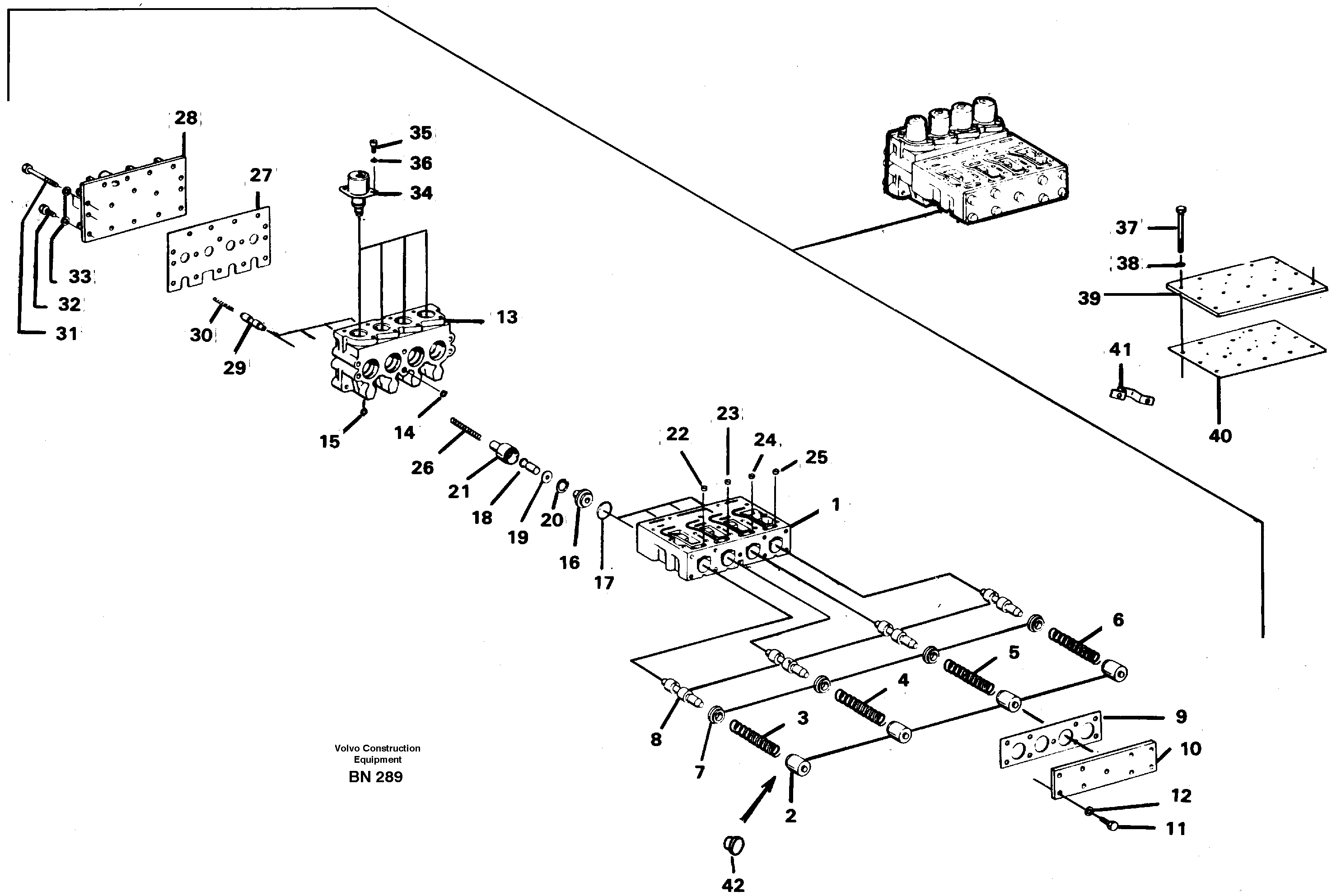Схема запчастей Volvo A25C - 34699 Valve block A25C