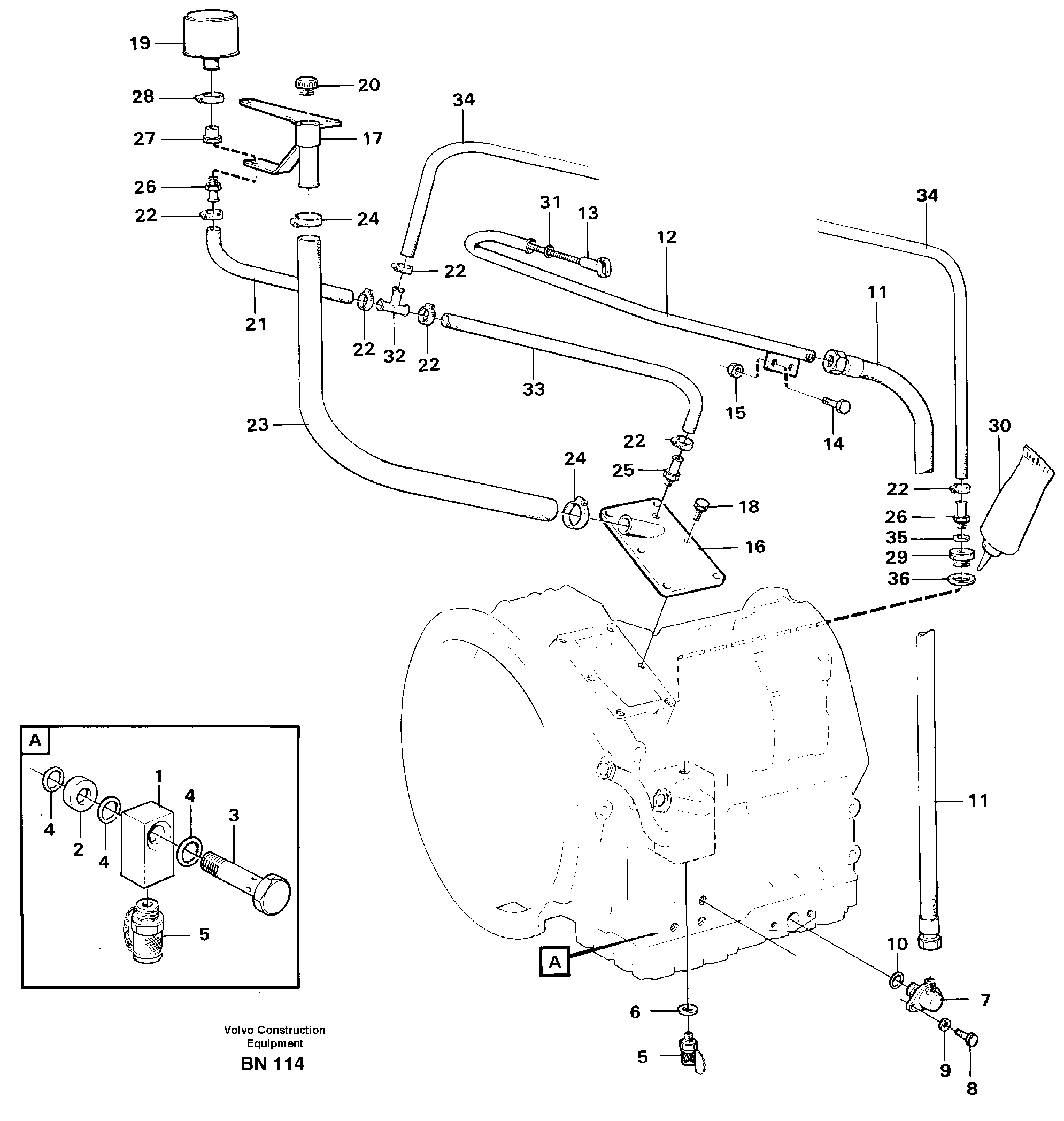 Схема запчастей Volvo A25C - 99326 Oil dipstick A25C
