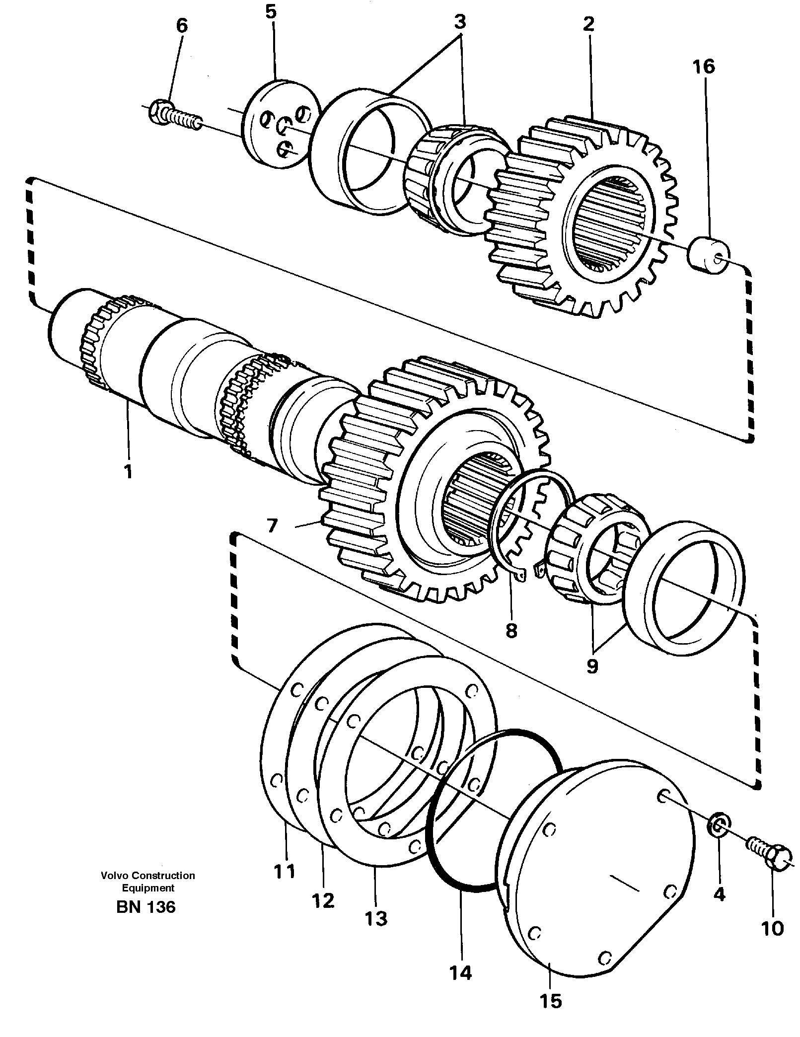 Схема запчастей Volvo A25C - 16571 Intermediate shaft A25C