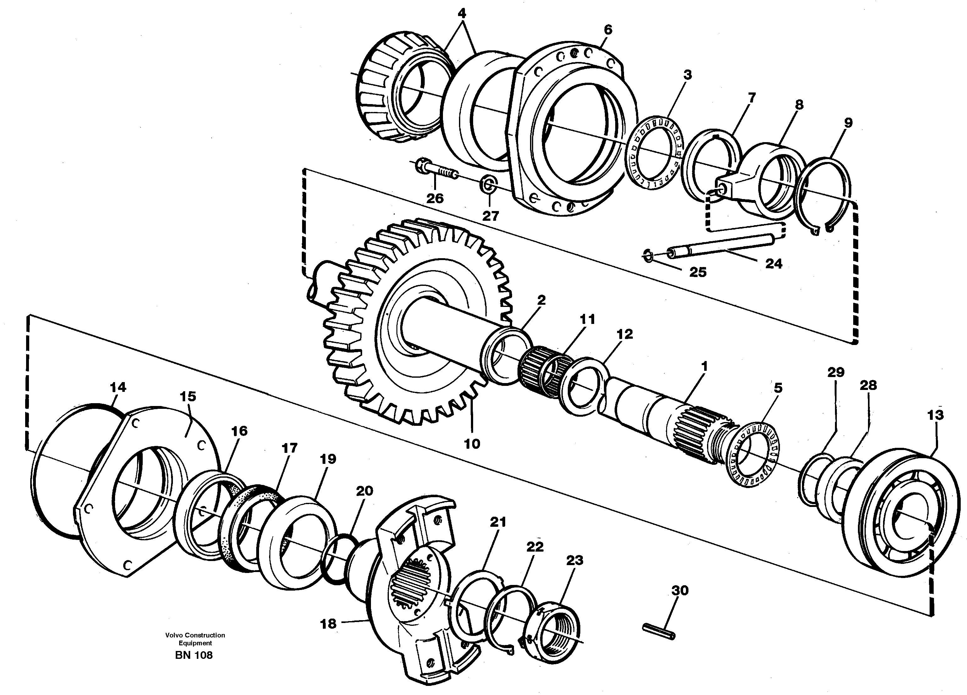 Схема запчастей Volvo A25C - 16574 Drive shaft, drop box A25C