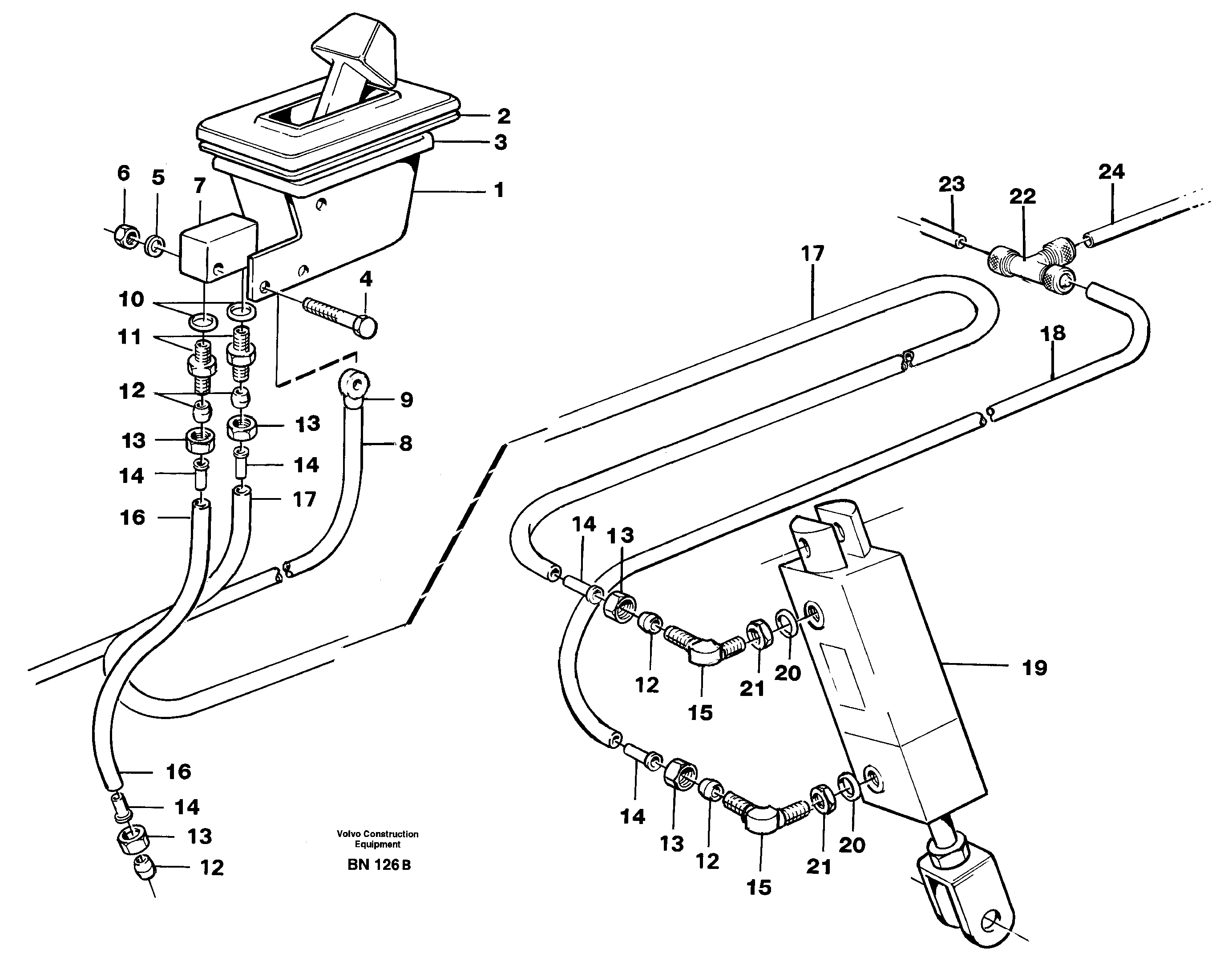 Схема запчастей Volvo A25C - 23844 Control for high and low gear A25C
