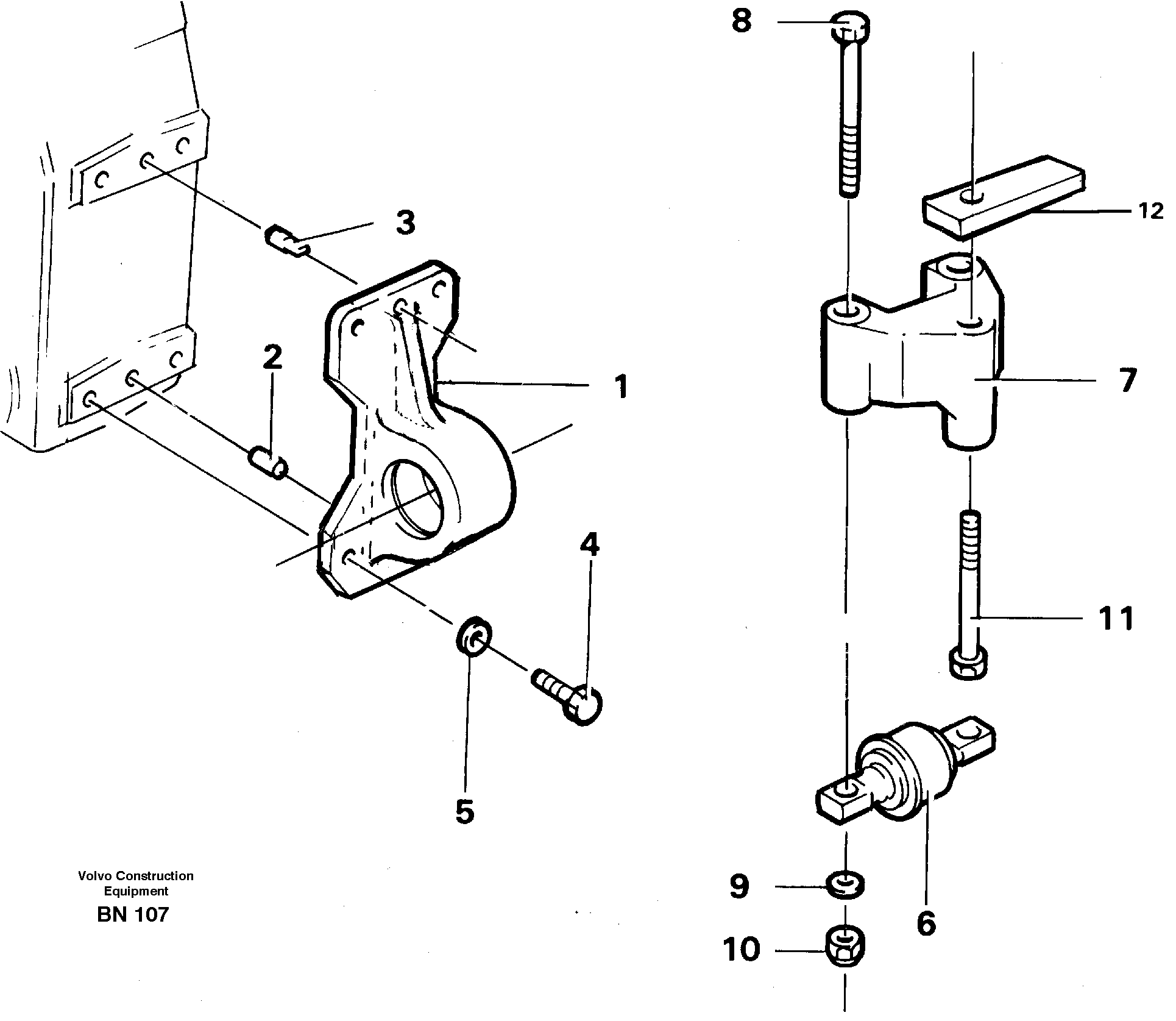 Схема запчастей Volvo A25C - 34713 Drop box, mounting A25C
