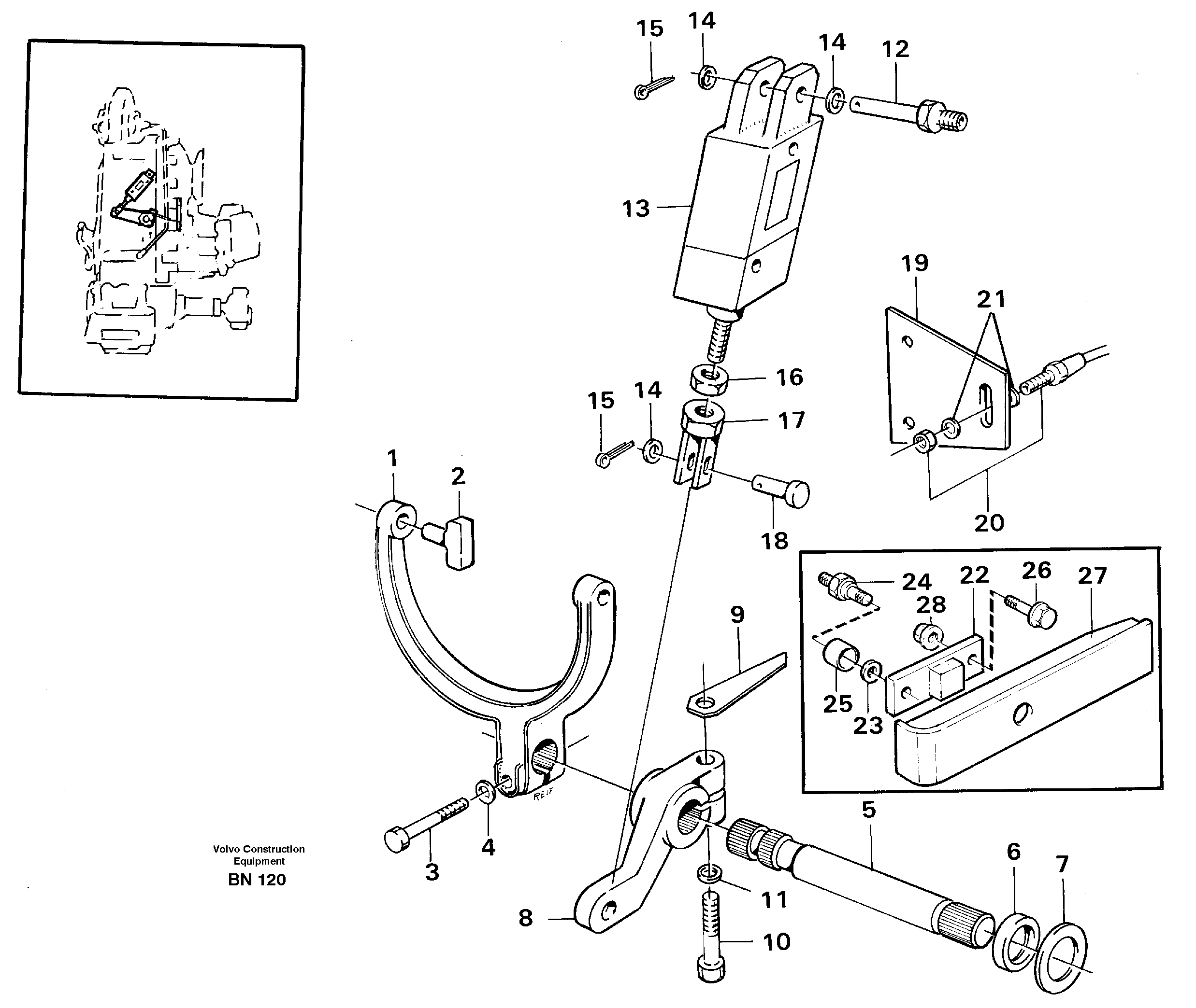 Схема запчастей Volvo A25C - 34715 Control for high and low gear A25C
