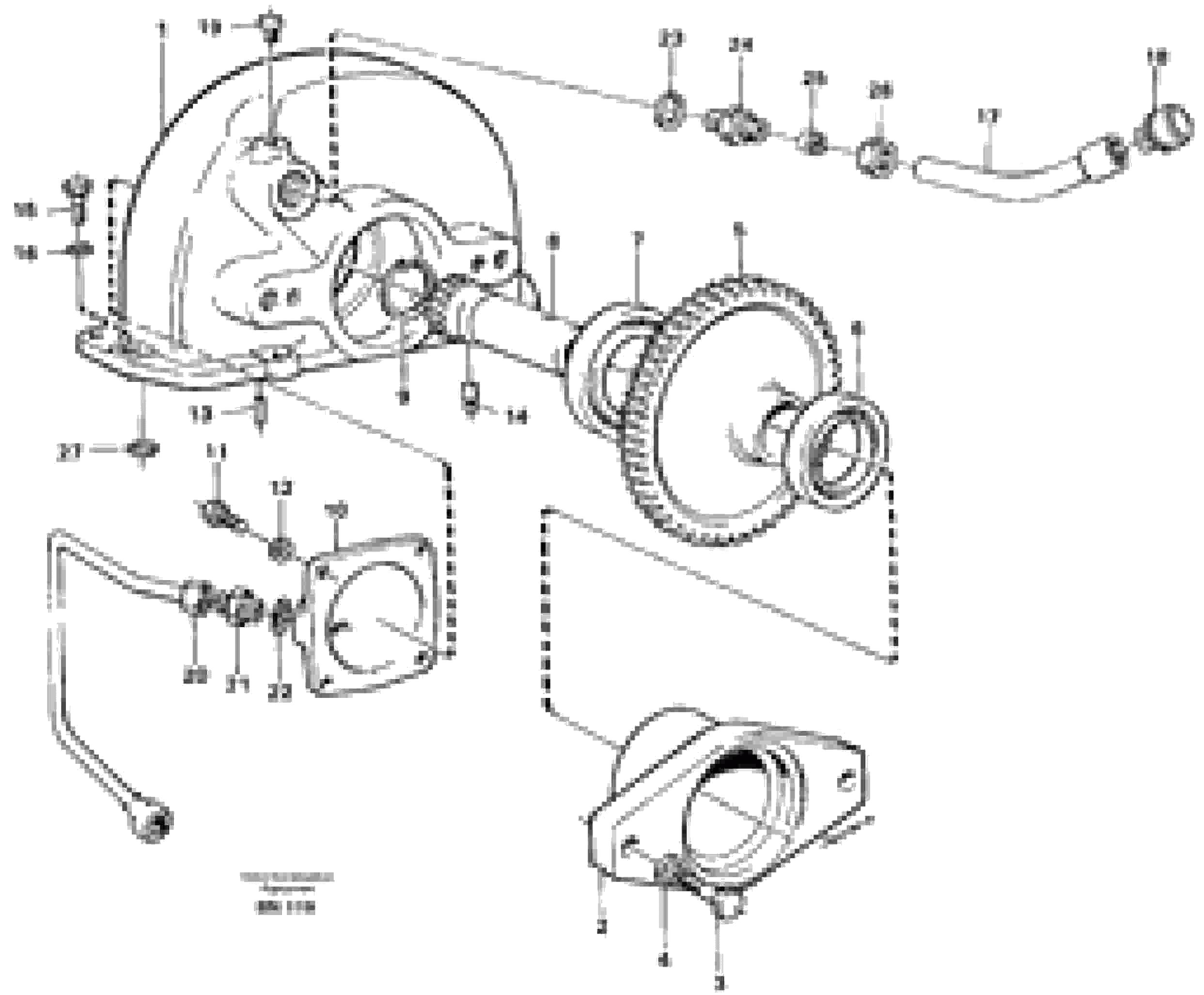 Схема запчастей Volvo A25C - 55157 Pump drive A25C