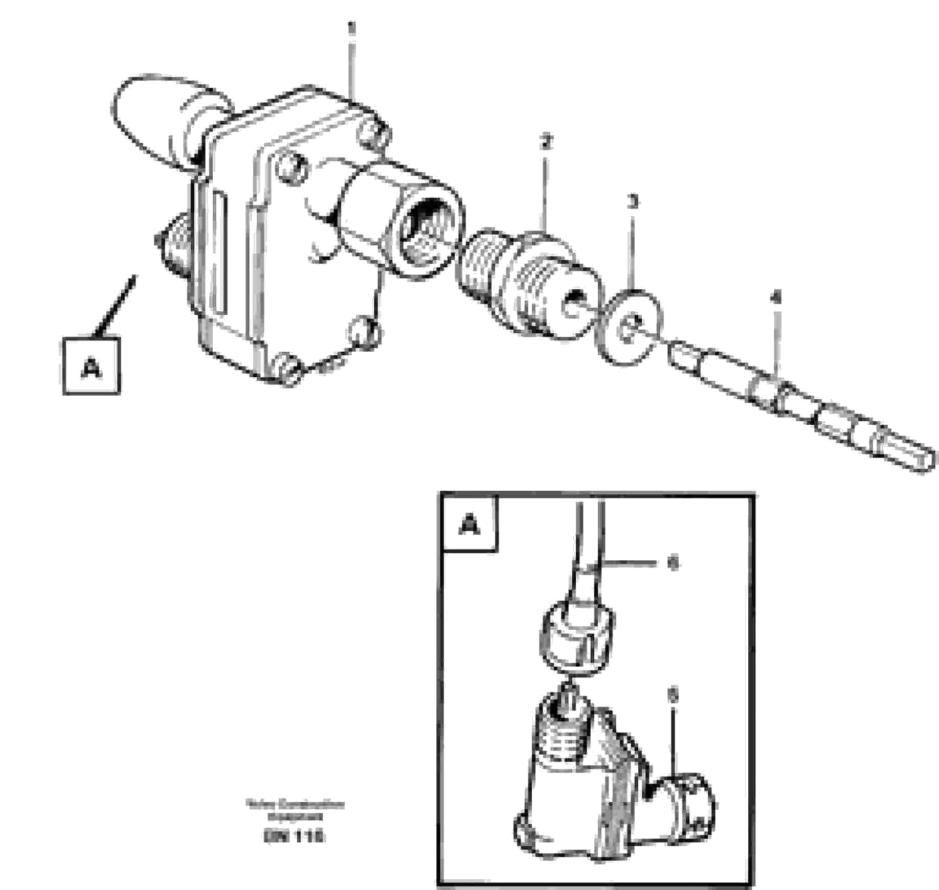 Схема запчастей Volvo A25C - 58890 Speedometer drive A25C