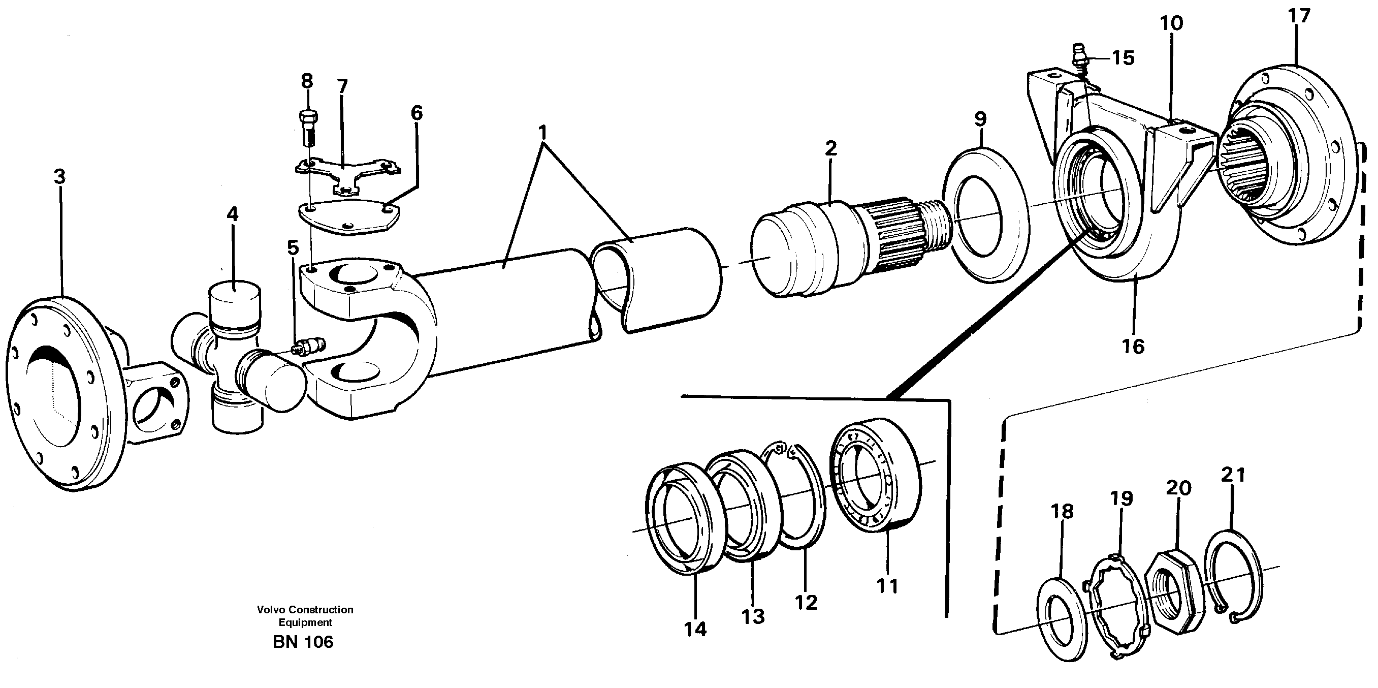 Схема запчастей Volvo A25C - 16579 Вал карданный A25C