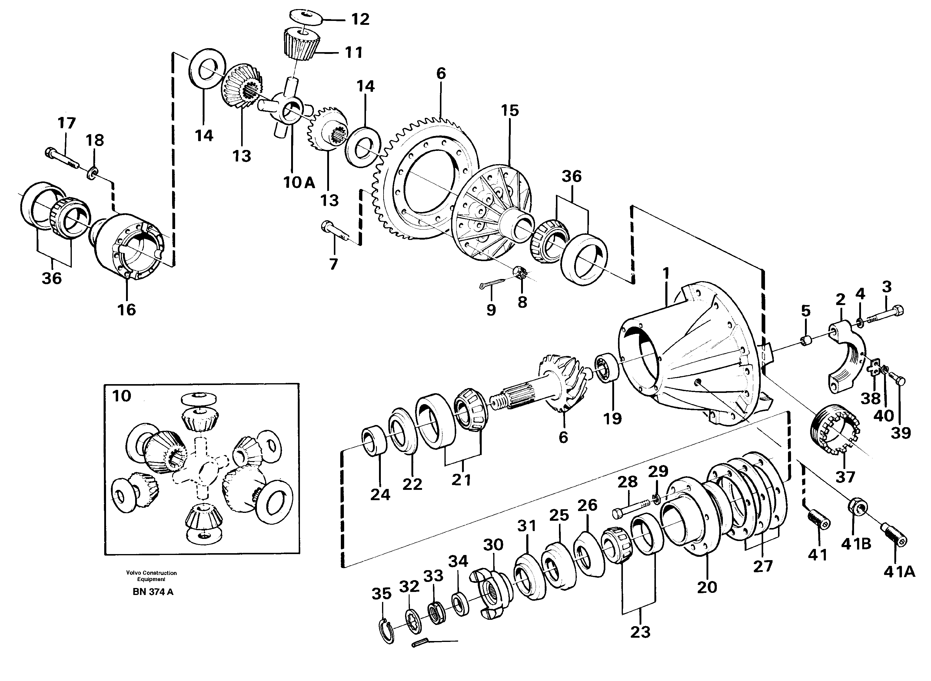 Схема запчастей Volvo A25C - 16580 Главная передача A25C