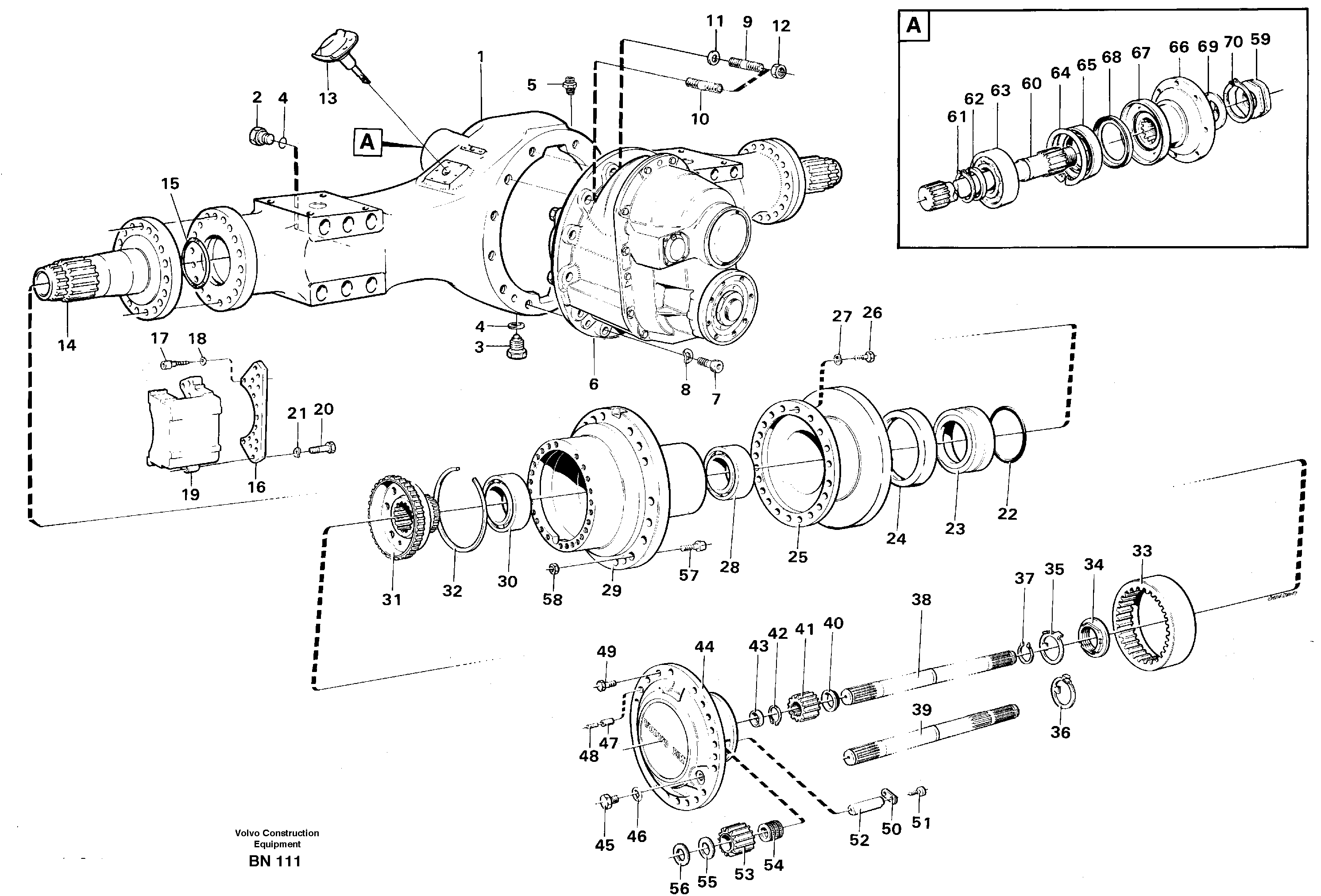 Схема запчастей Volvo A25C - 102607 Planet axle, rear A25C