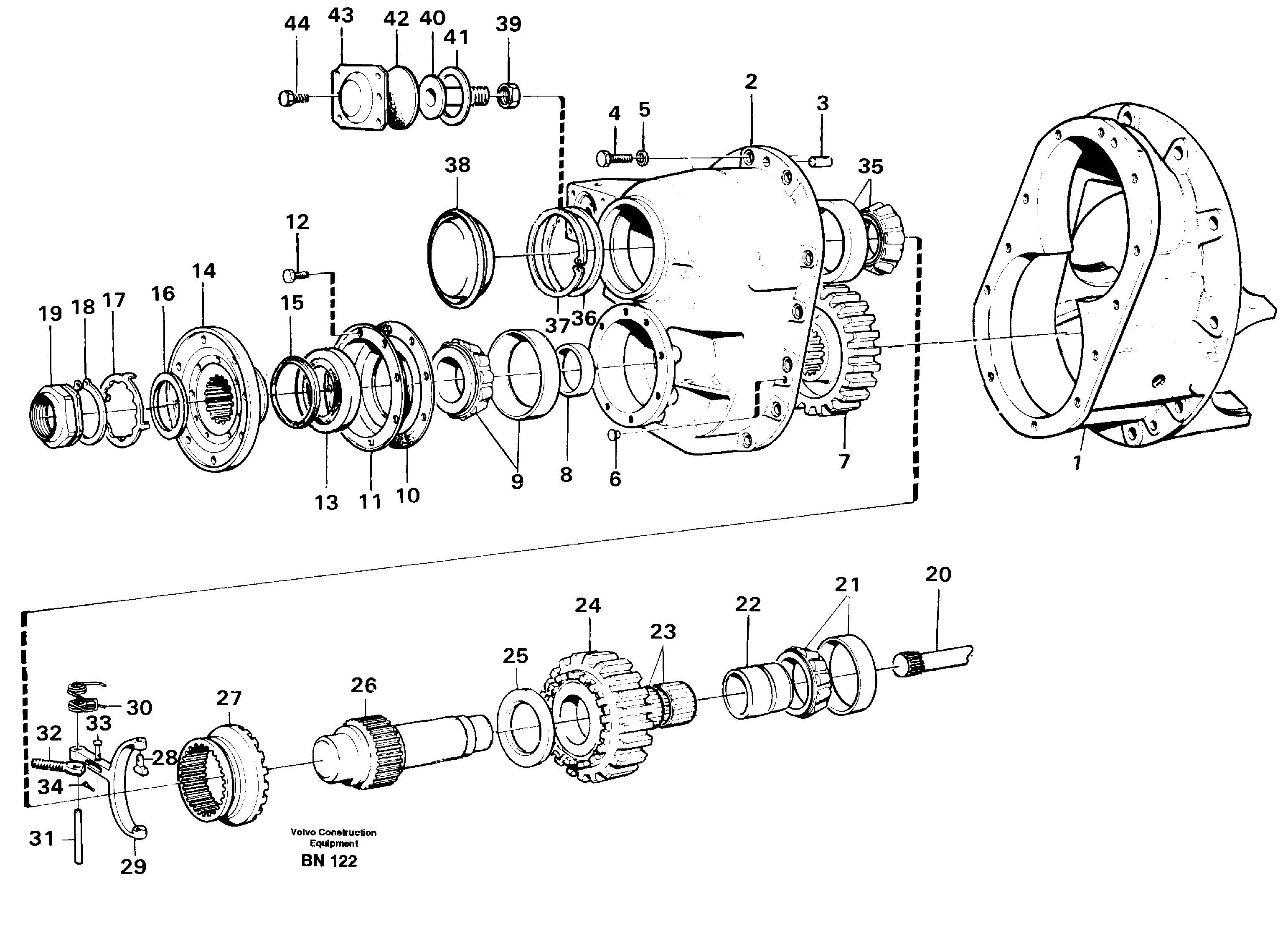 Схема запчастей Volvo A25C - 16586 Главная передача A25C