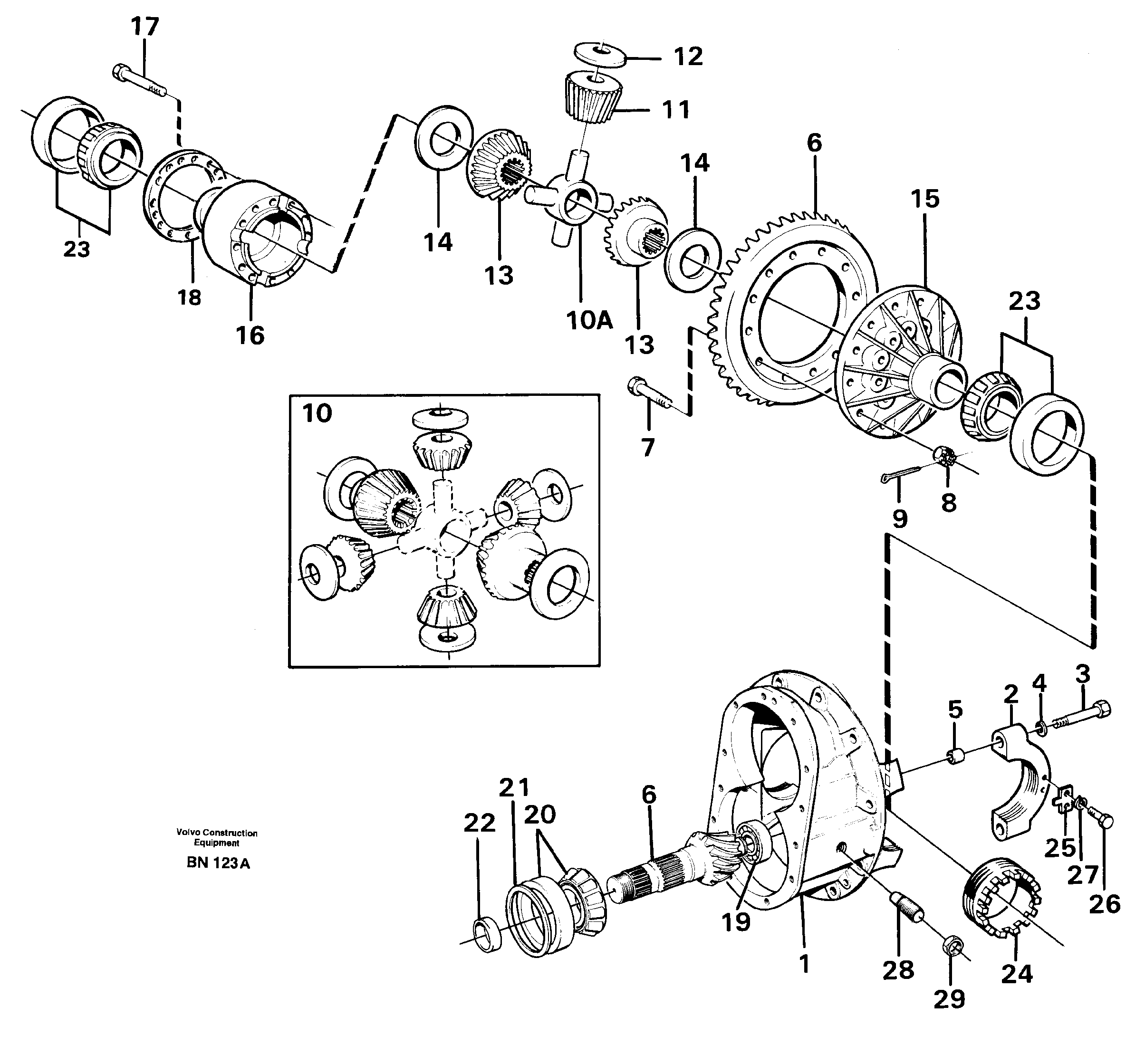 Схема запчастей Volvo A25C - 6803 Главная передача A25C