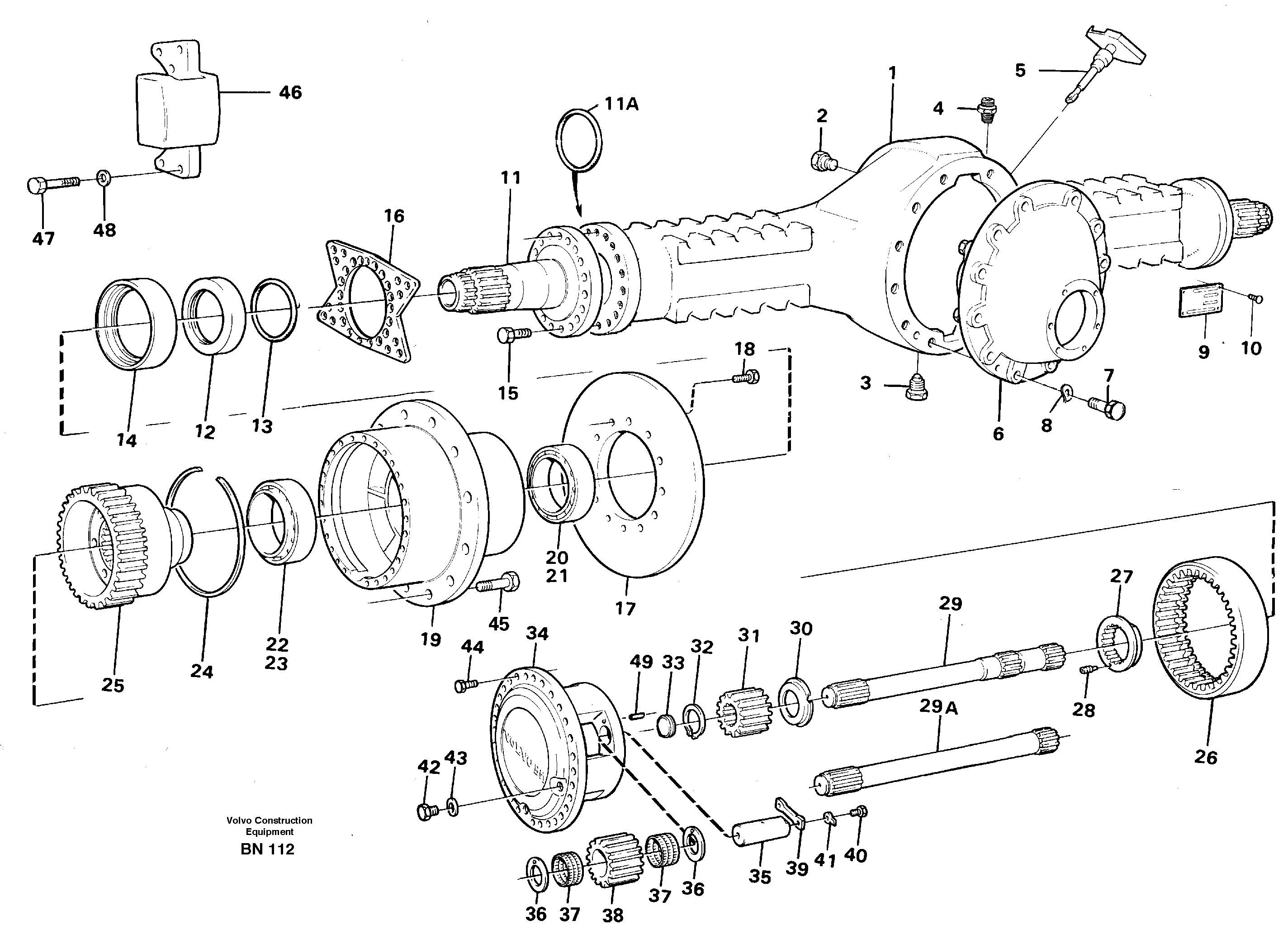 Схема запчастей Volvo A25C - 87039 Planet axle, rear, 4x4 A25C
