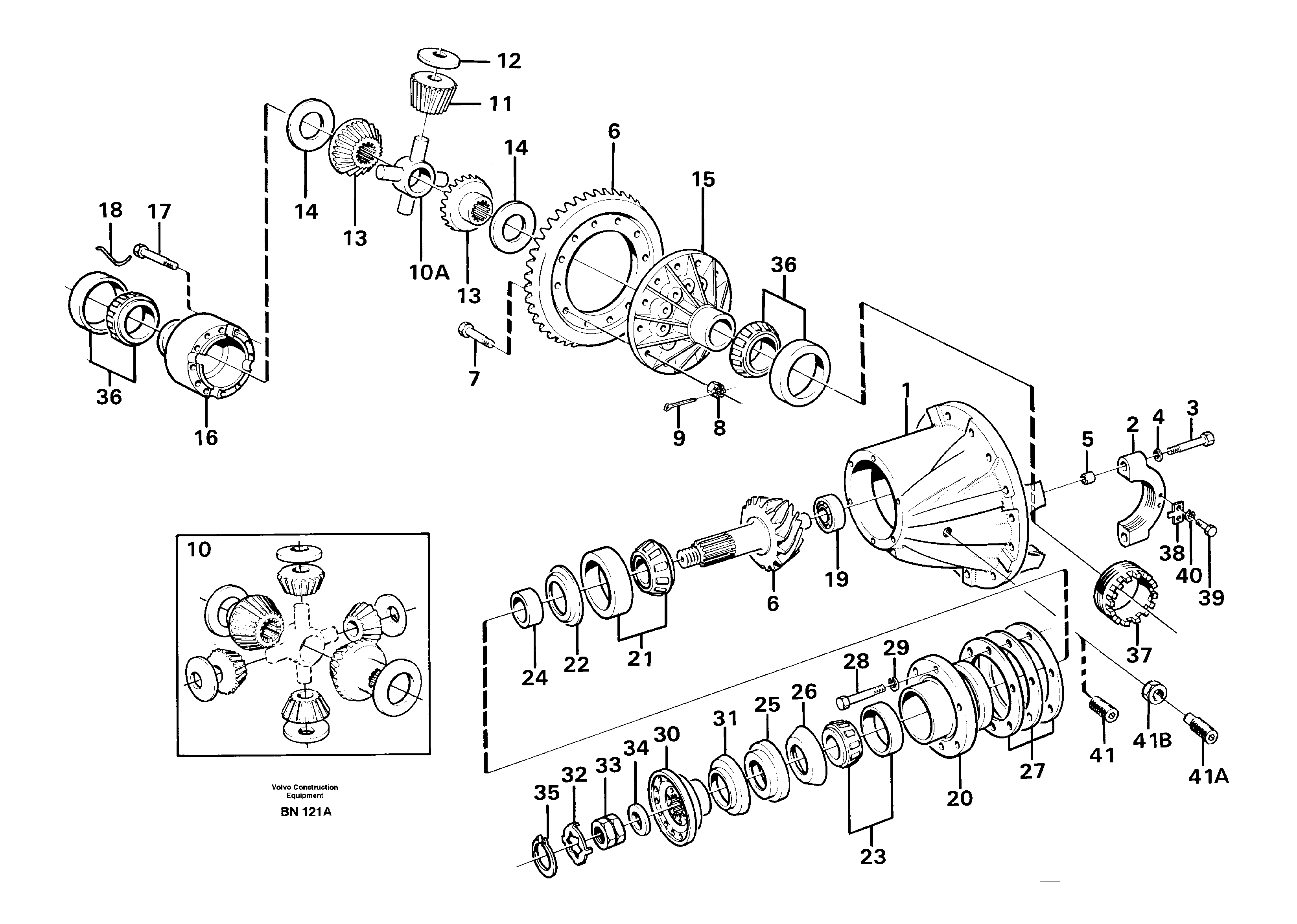 Схема запчастей Volvo A25C - 16590 Главная передача A25C