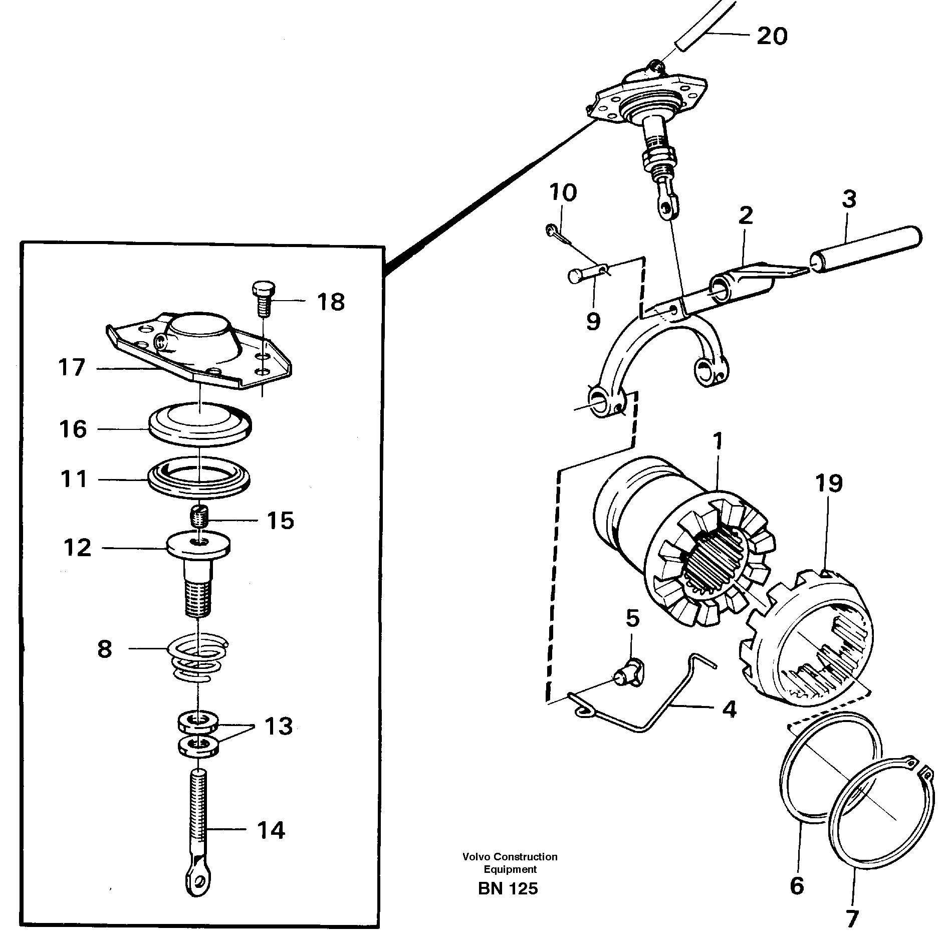Схема запчастей Volvo A25C - 16594 Differential lock A25C