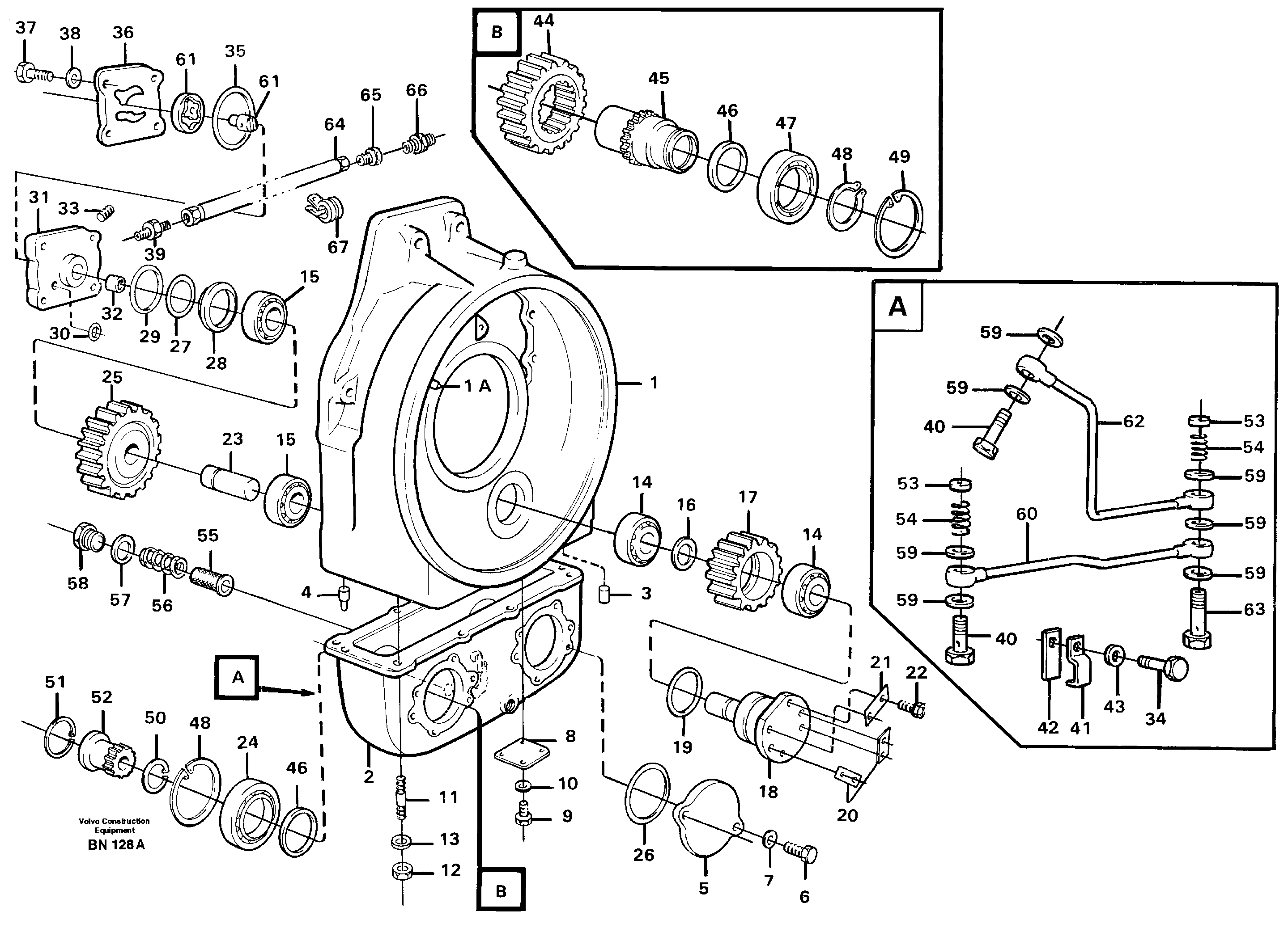 Схема запчастей Volvo A25C - 98002 Pump drive A25C