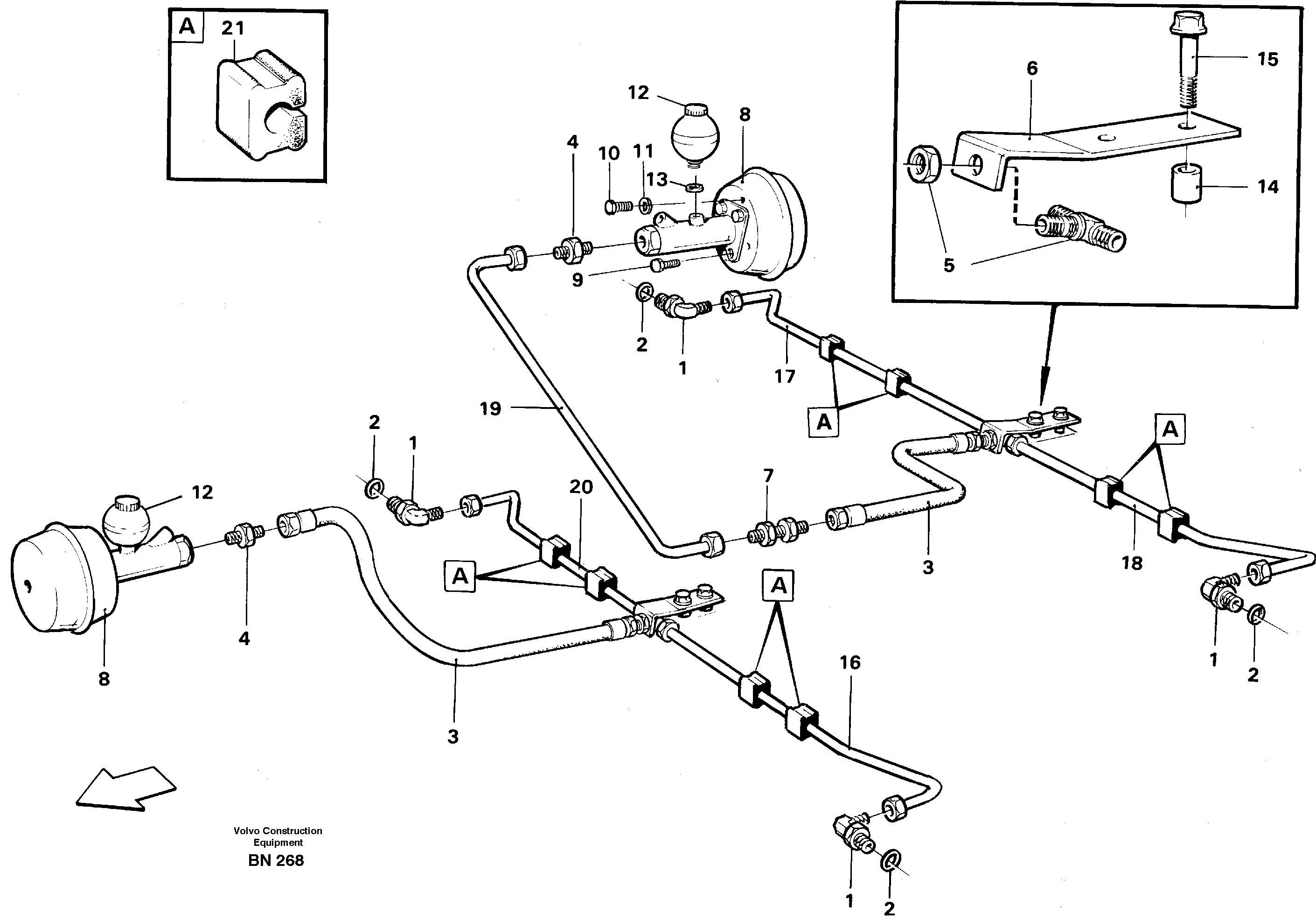Схема запчастей Volvo A25C - 36400 Hydraulic brake system trailer 6 X 6 A25C