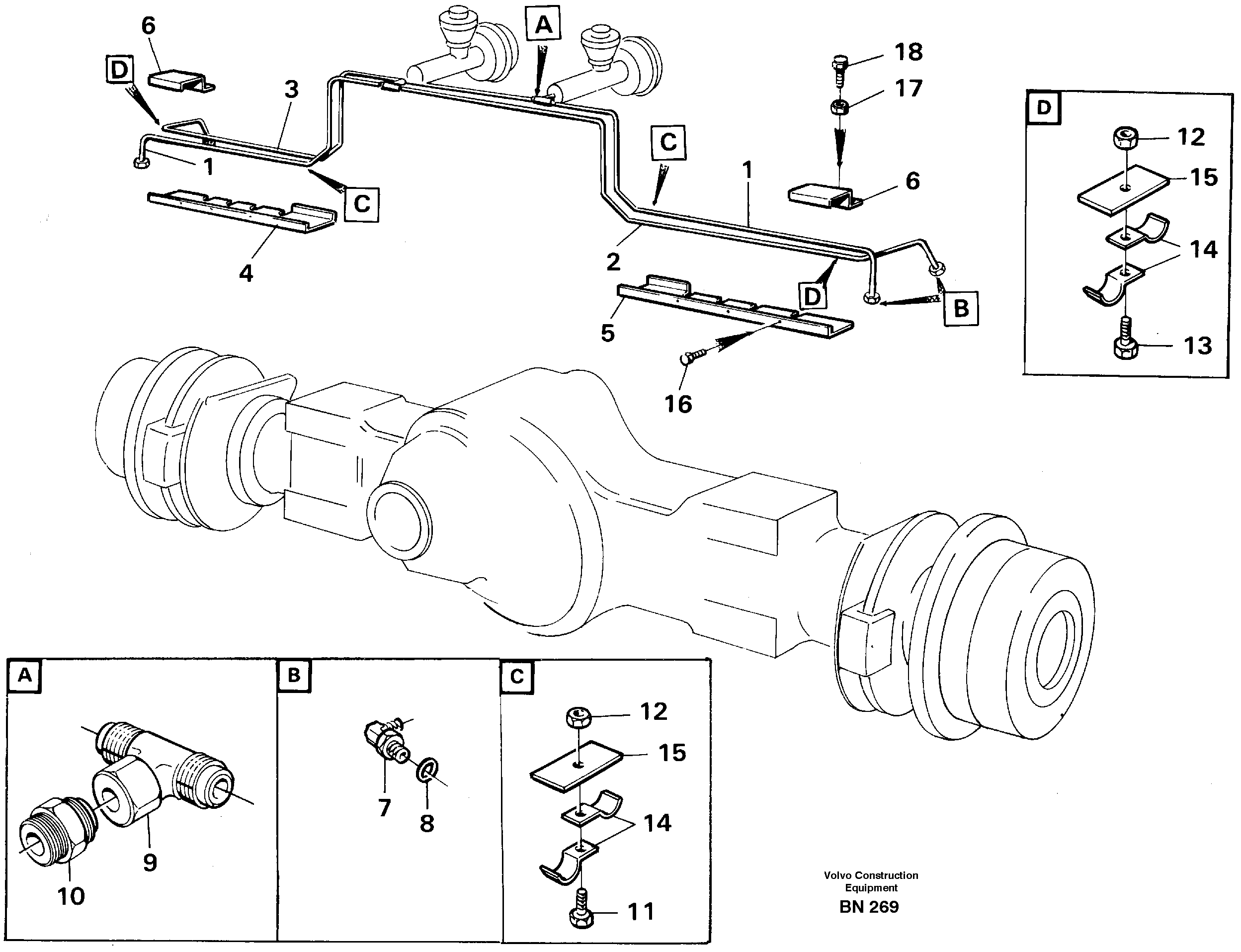 Схема запчастей Volvo A25C - 83367 Hydraulic brake system, trailer A25C