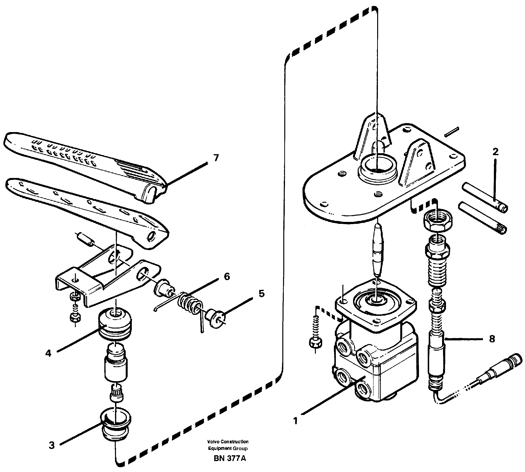 Схема запчастей Volvo A25C - 31827 Footbrake valve A25C