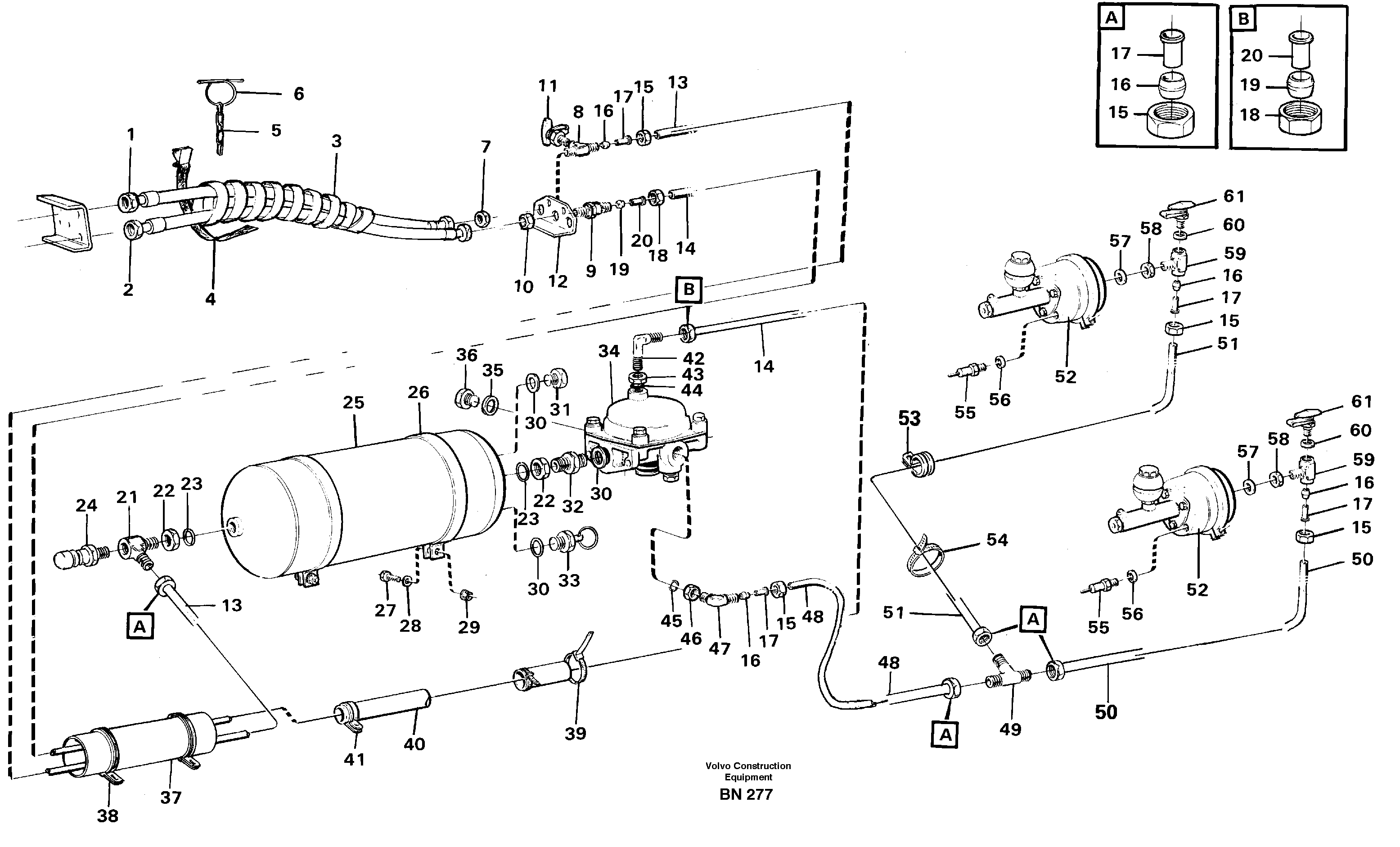 Схема запчастей Volvo A25C - 84091 Brake system trailer A25C