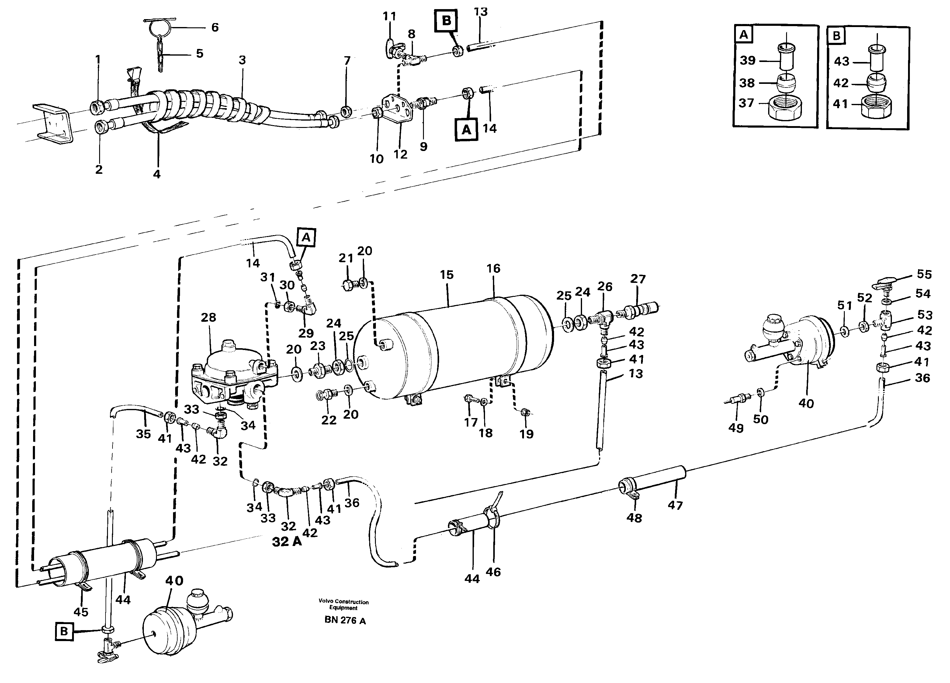 Схема запчастей Volvo A25C - 85443 Brake system trailer A25C
