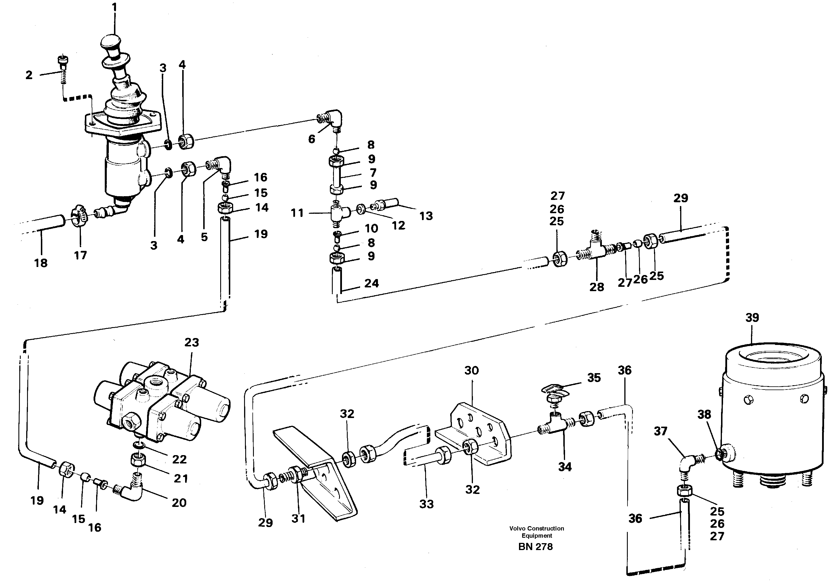Схема запчастей Volvo A25C - 84630 Parking brake A25C