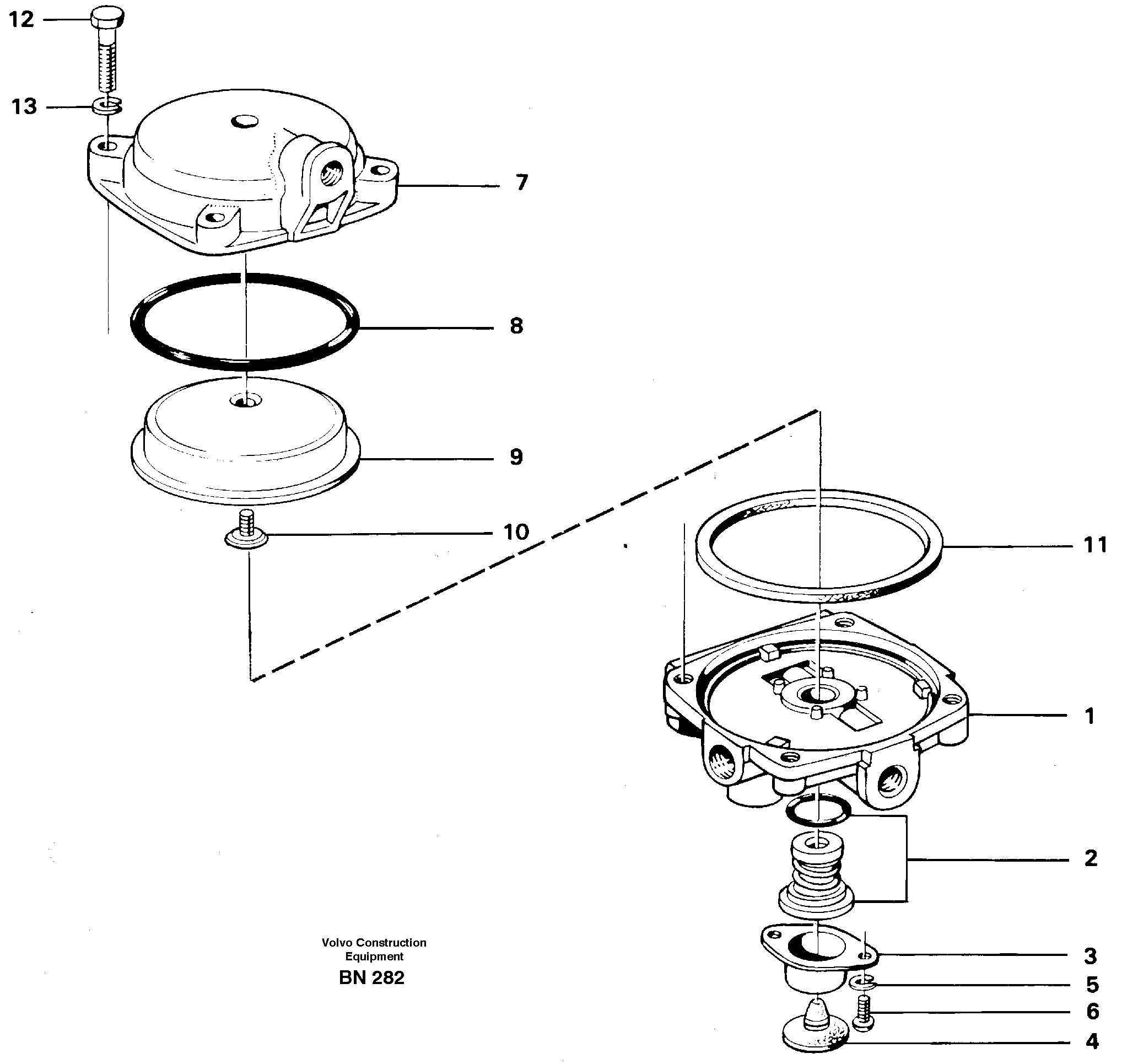 Схема запчастей Volvo A25C - 24037 Relay valve A25C