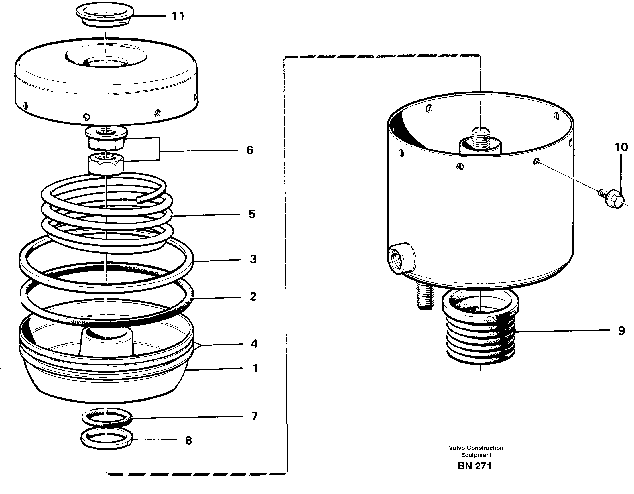 Схема запчастей Volvo A25C - 16645 Brake cylinder A25C