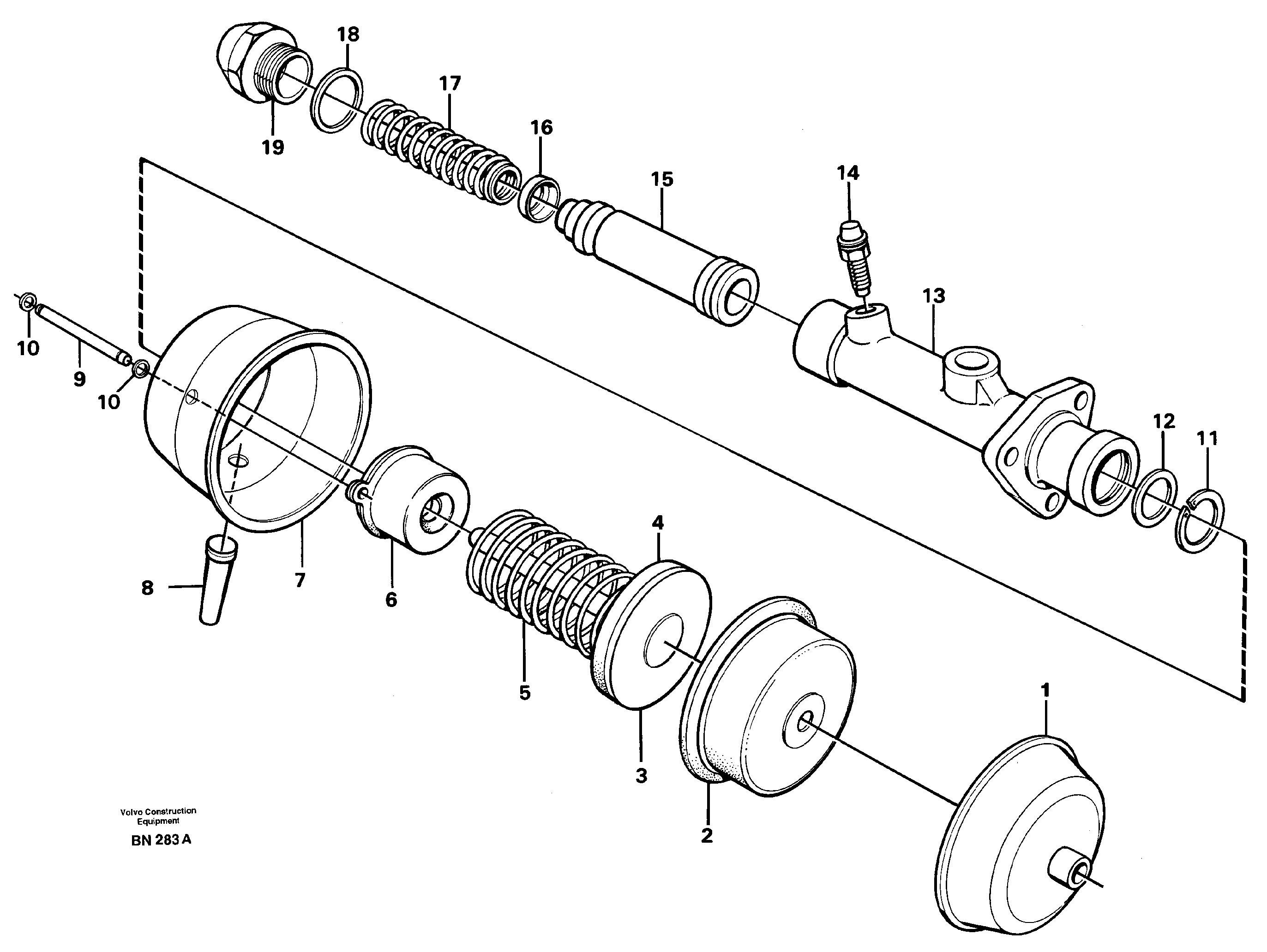Схема запчастей Volvo A25C - 16647 Brake servo A25C