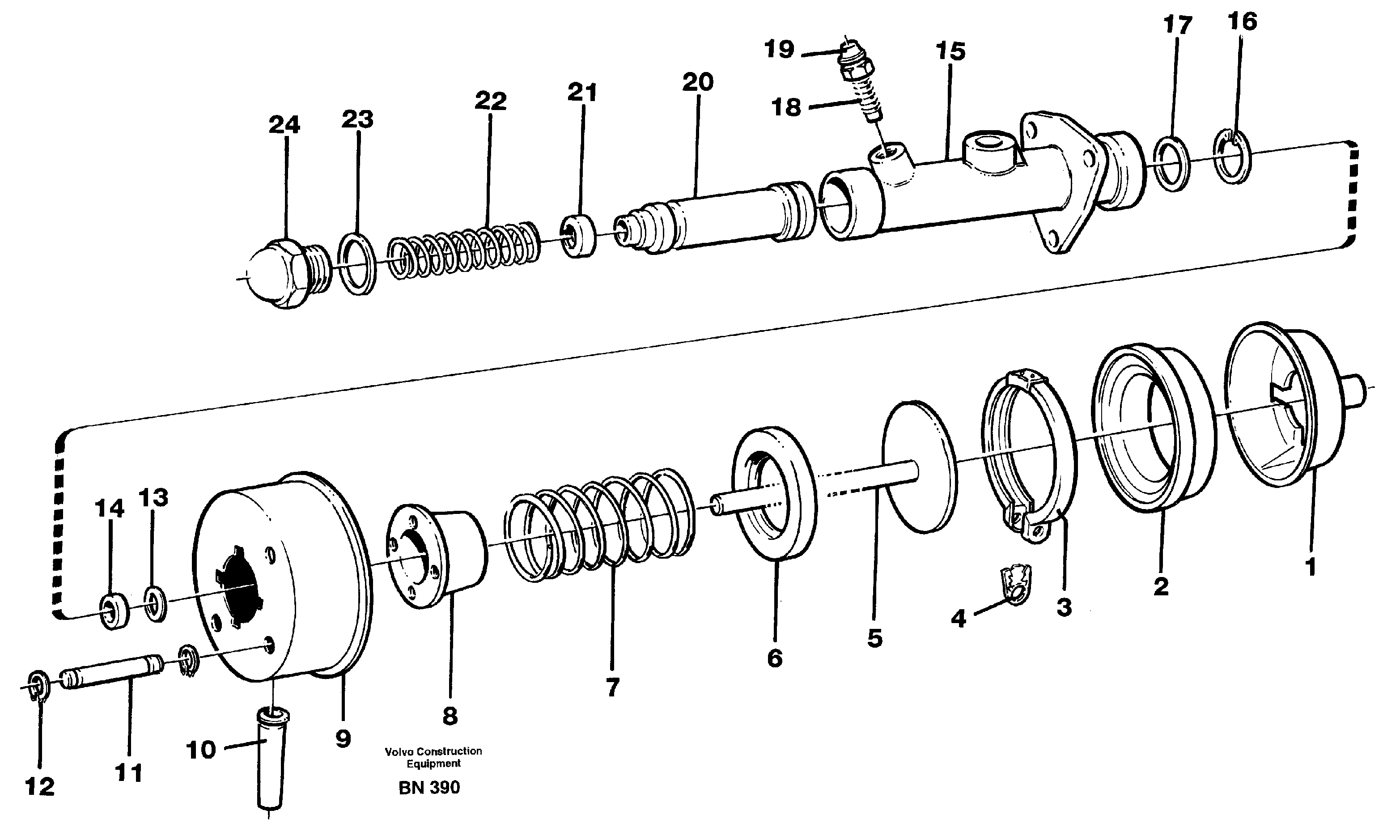Схема запчастей Volvo A25C - 21877 Brake servo A25C