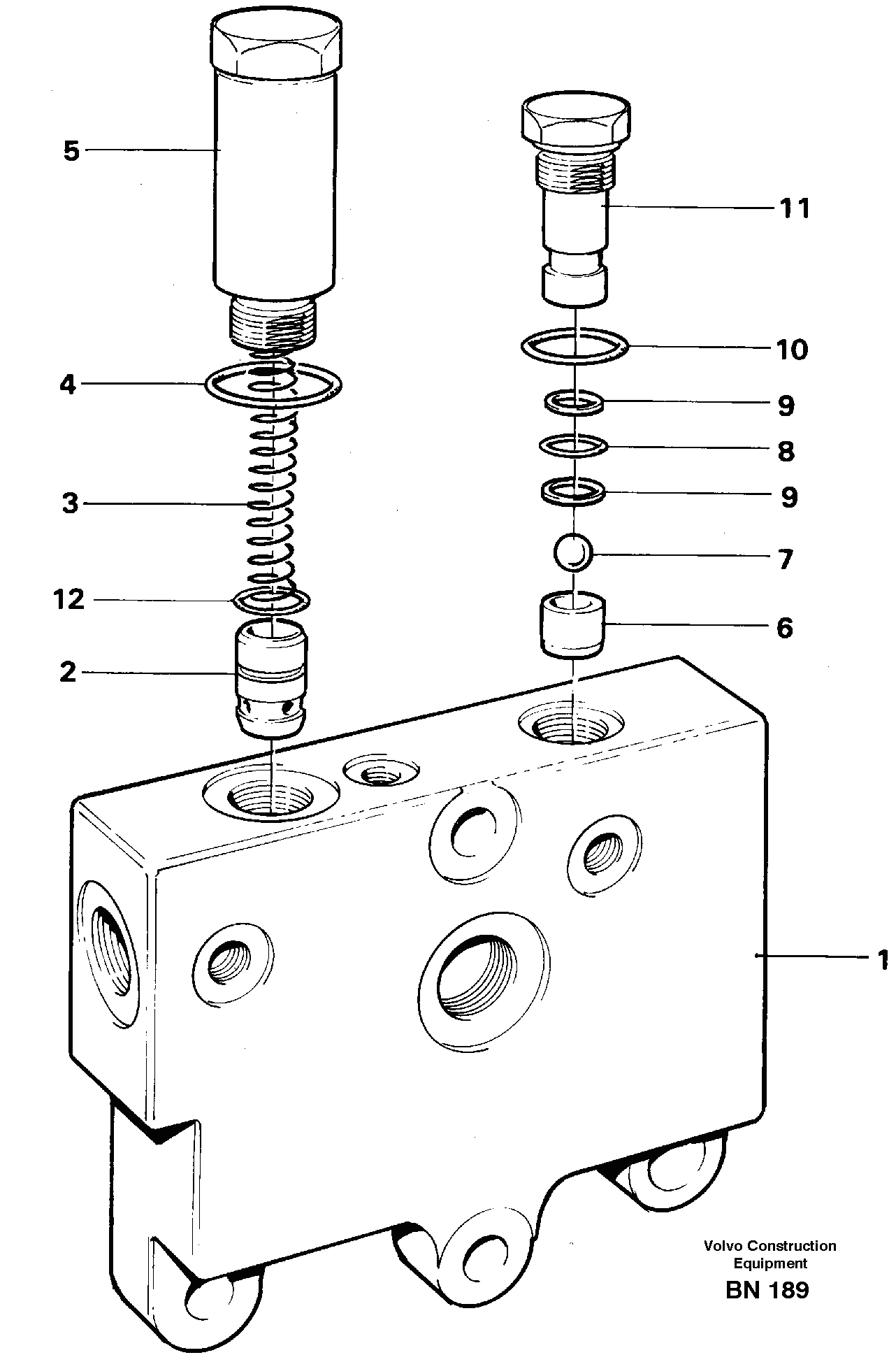 Схема запчастей Volvo A25C - 21884 Valve, circuit body and return valve A25C