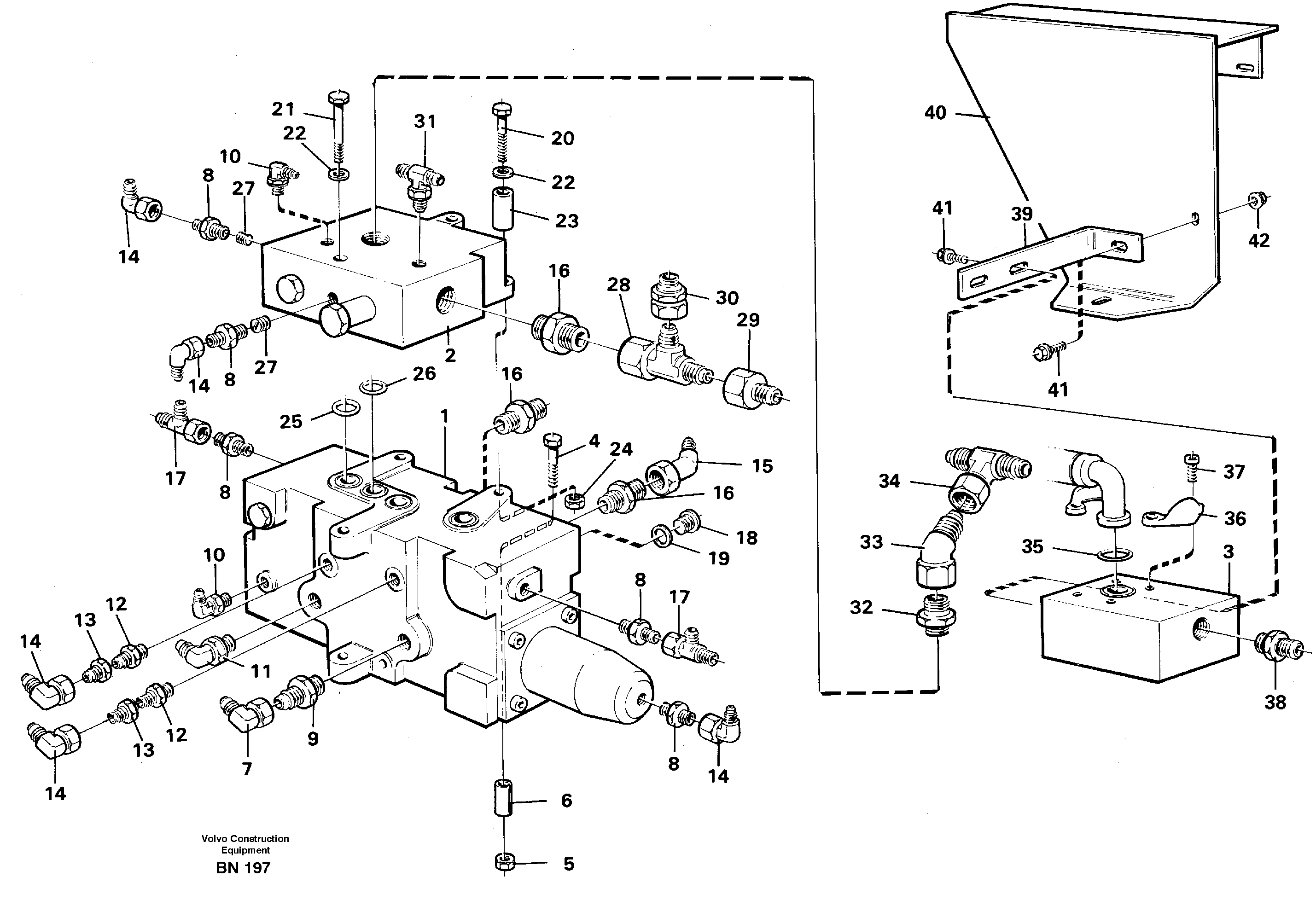 Схема запчастей Volvo A25C - 91279 Control valve with fitting parts A25C