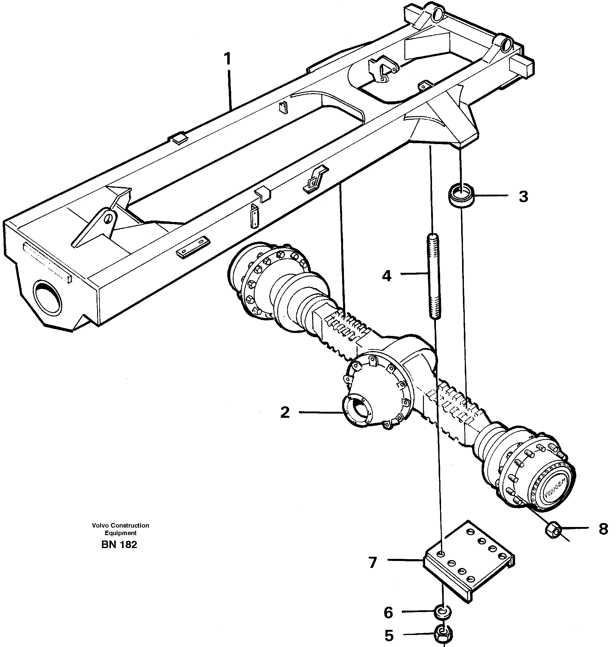 Схема запчастей Volvo A25C - 21891 Rear axle suspension A25C
