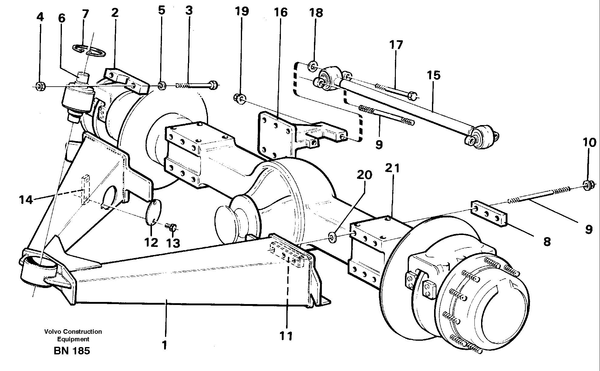 Схема запчастей Volvo A25C - 66297 Bogie mounting block, rear A25C