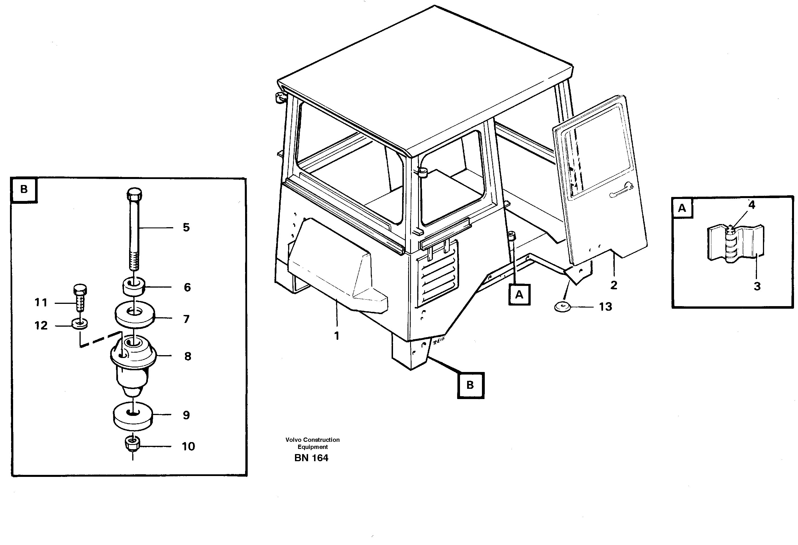 Схема запчастей Volvo A25C - 21895 Cab A25C