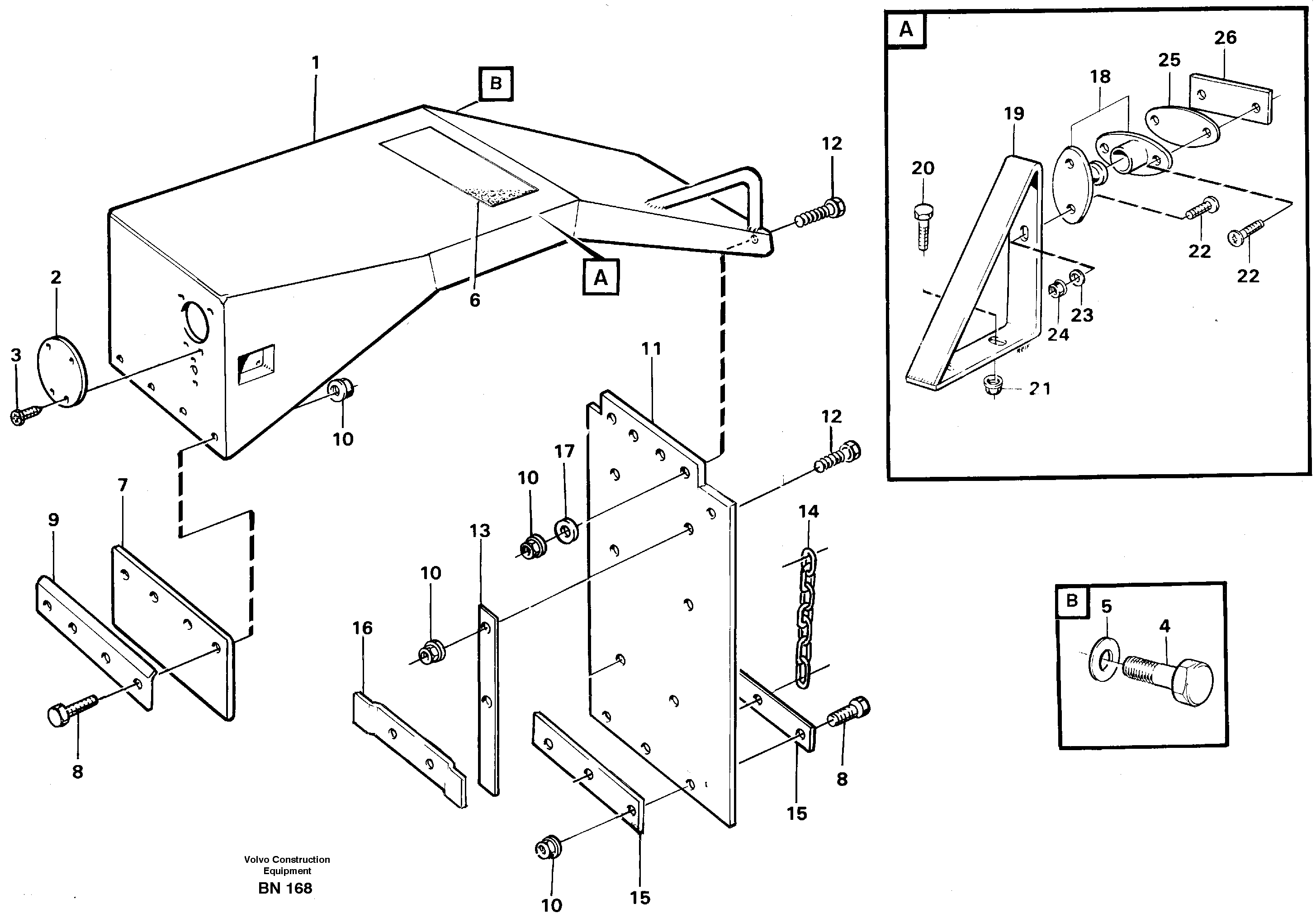 Схема запчастей Volvo A25C - 82409 Mudguards and splash guard A25C