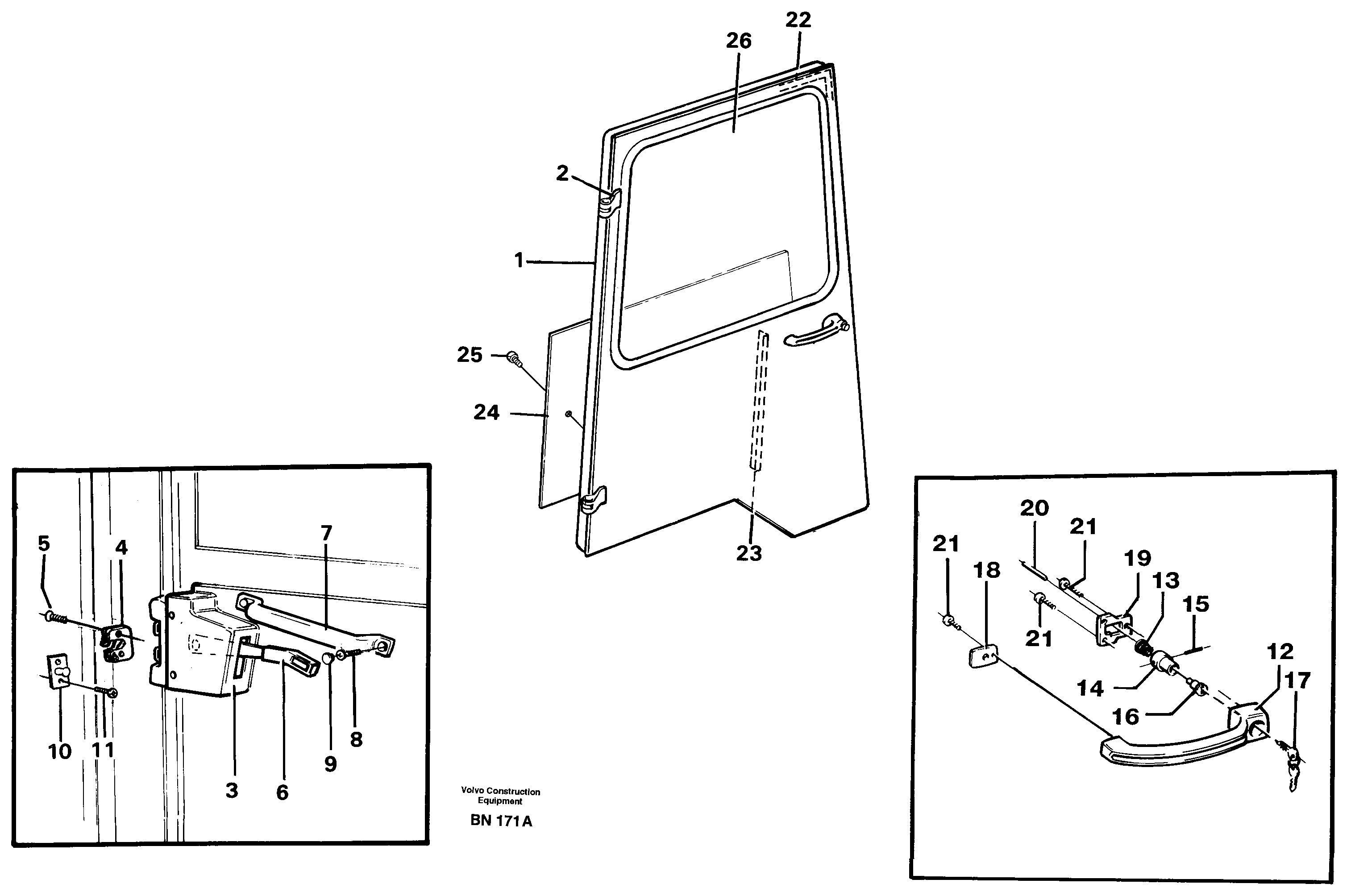 Схема запчастей Volvo A25C - 65916 Door A25C