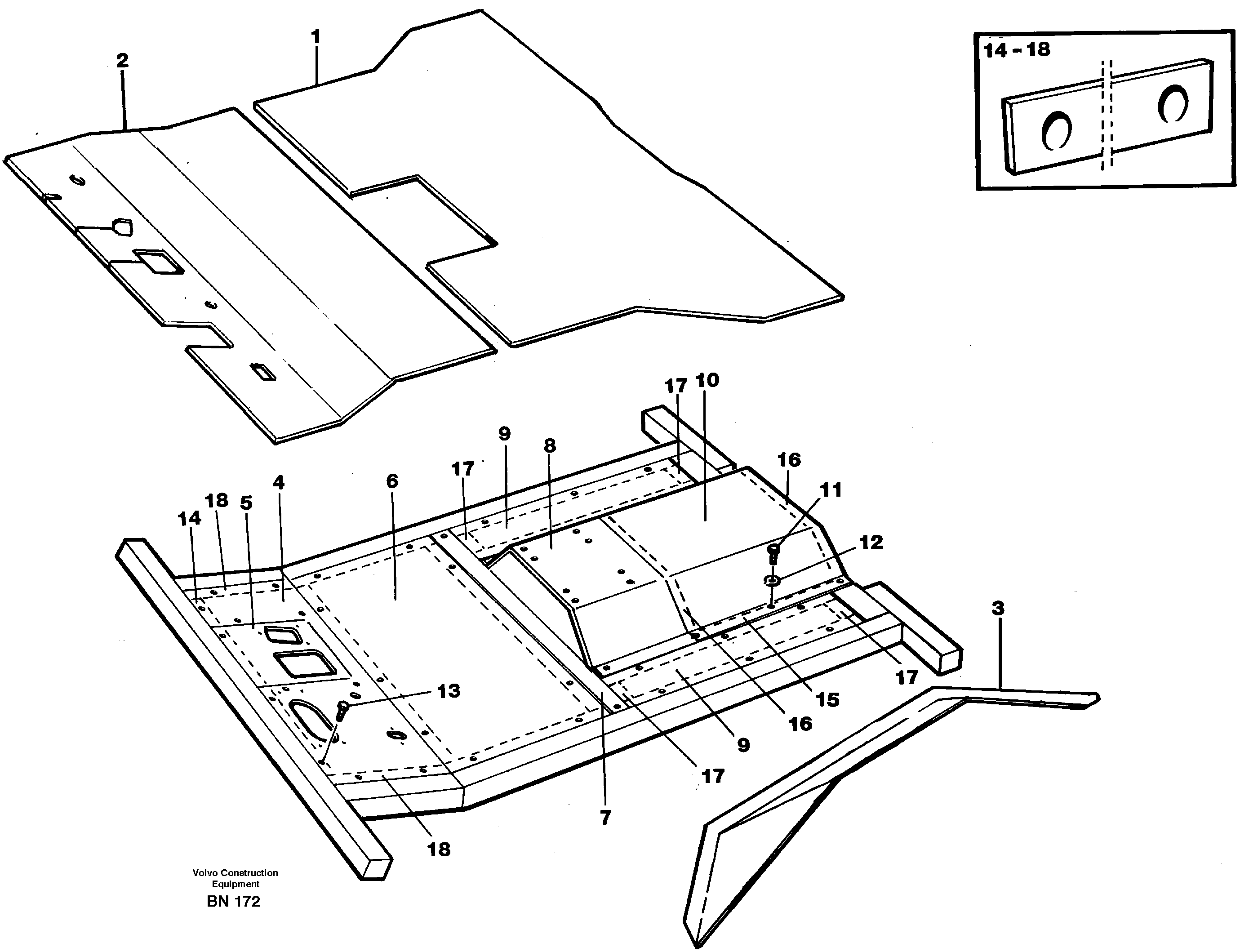 Схема запчастей Volvo A25C - 38718 Floor A25C