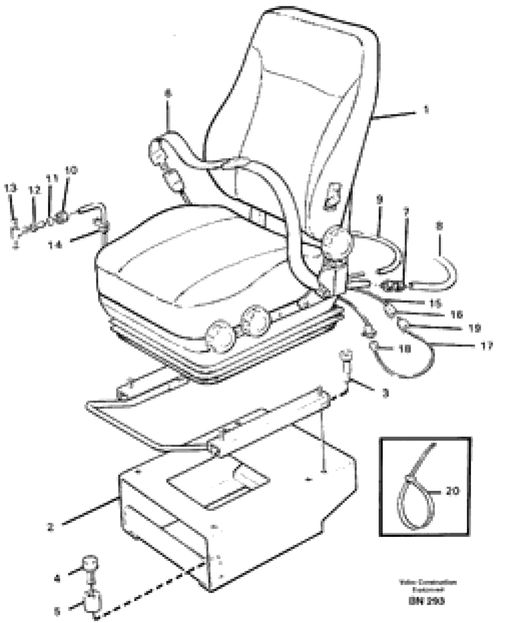Схема запчастей Volvo A25C - 27571 Operators seat, heated, air suspensioned A25C