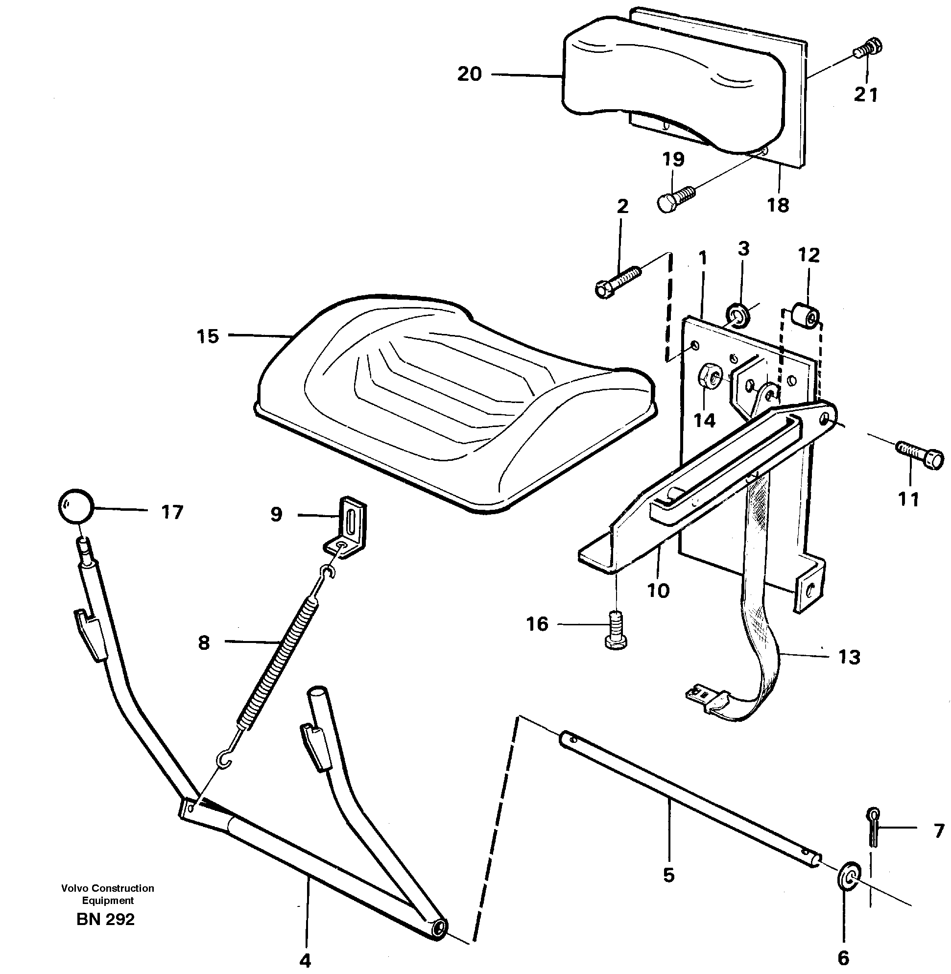 Схема запчастей Volvo A25C - 32948 Folding seat A25C