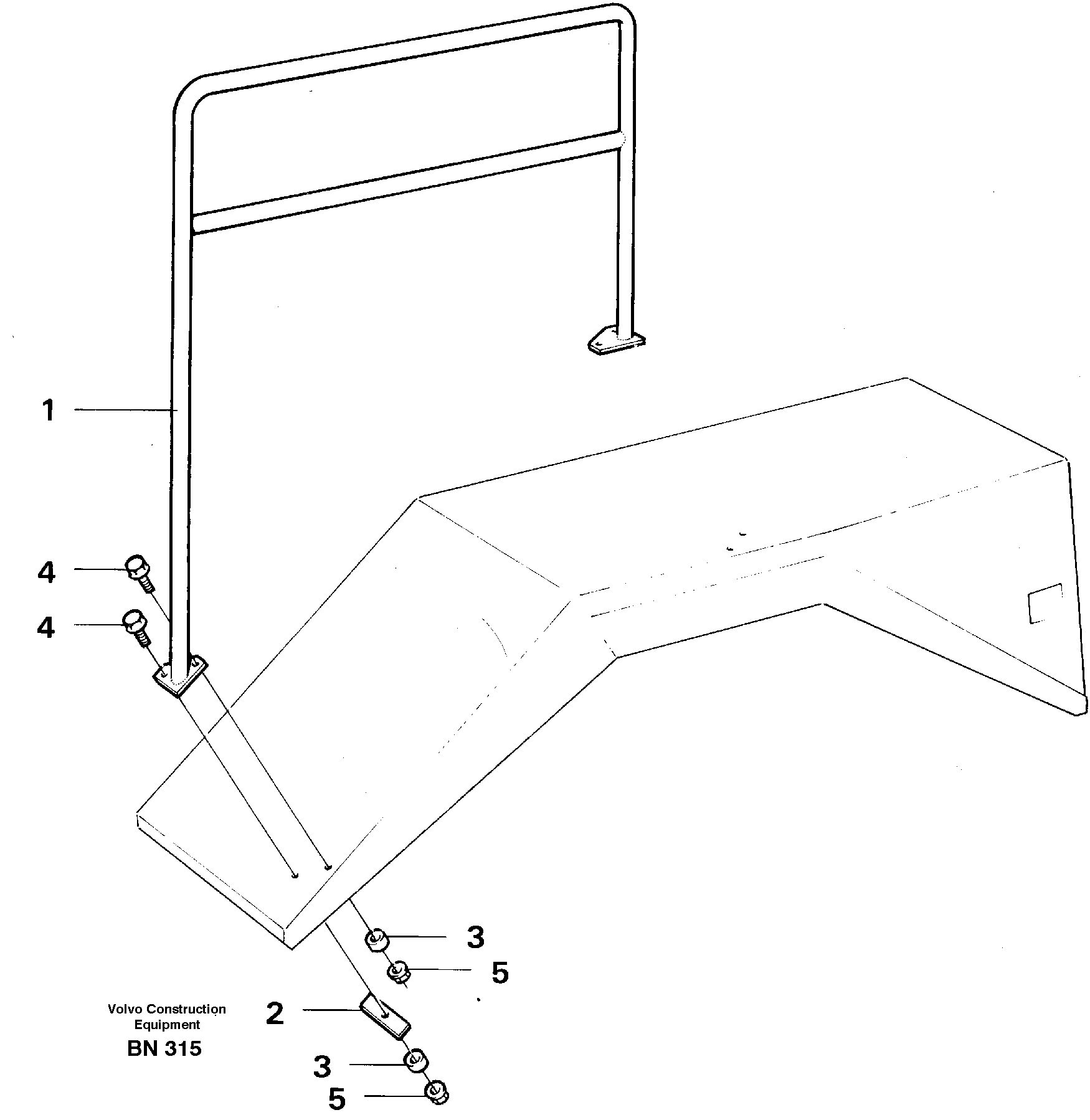 Схема запчастей Volvo A25C - 21912 Перила A25C