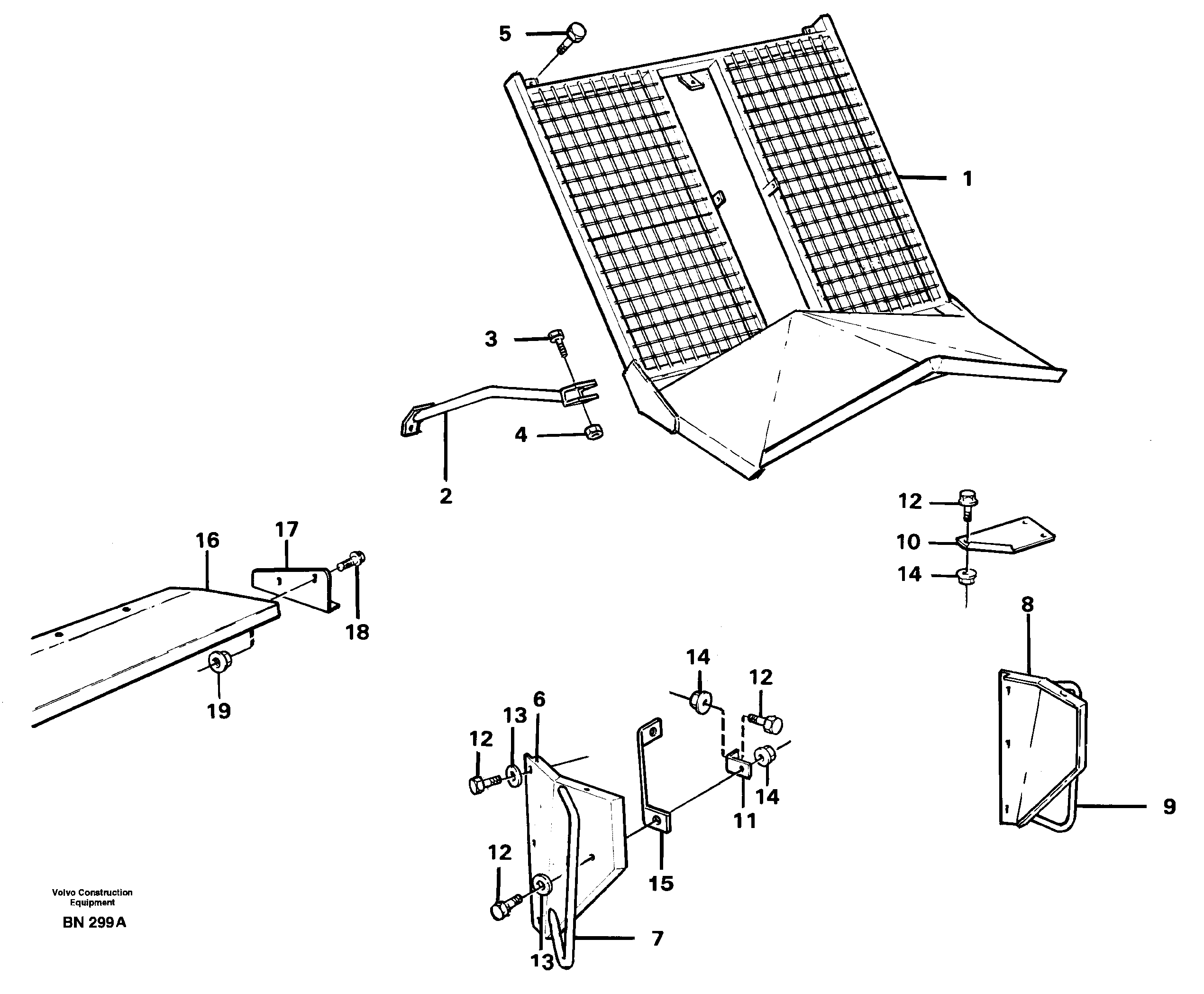 Схема запчастей Volvo A25C - 32949 Protective grid A25C