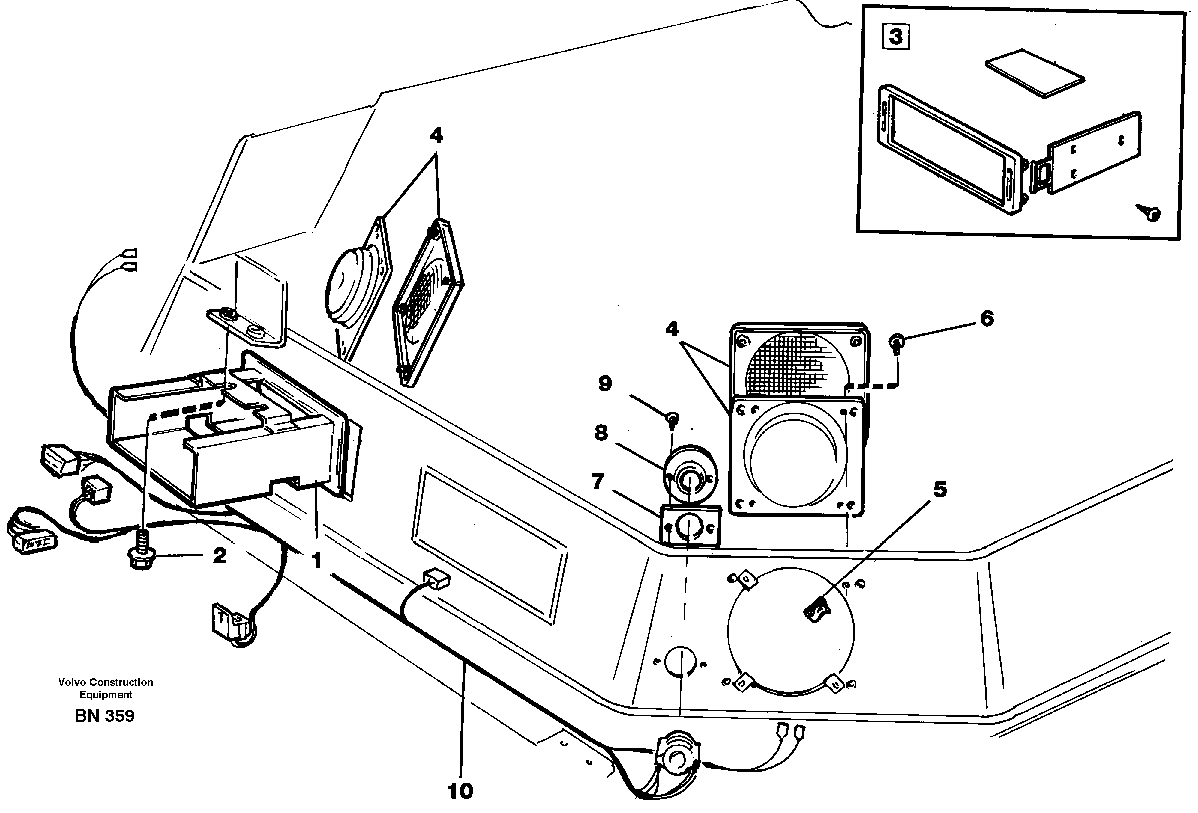 Схема запчастей Volvo A25C - 30668 Radio bracket A25C