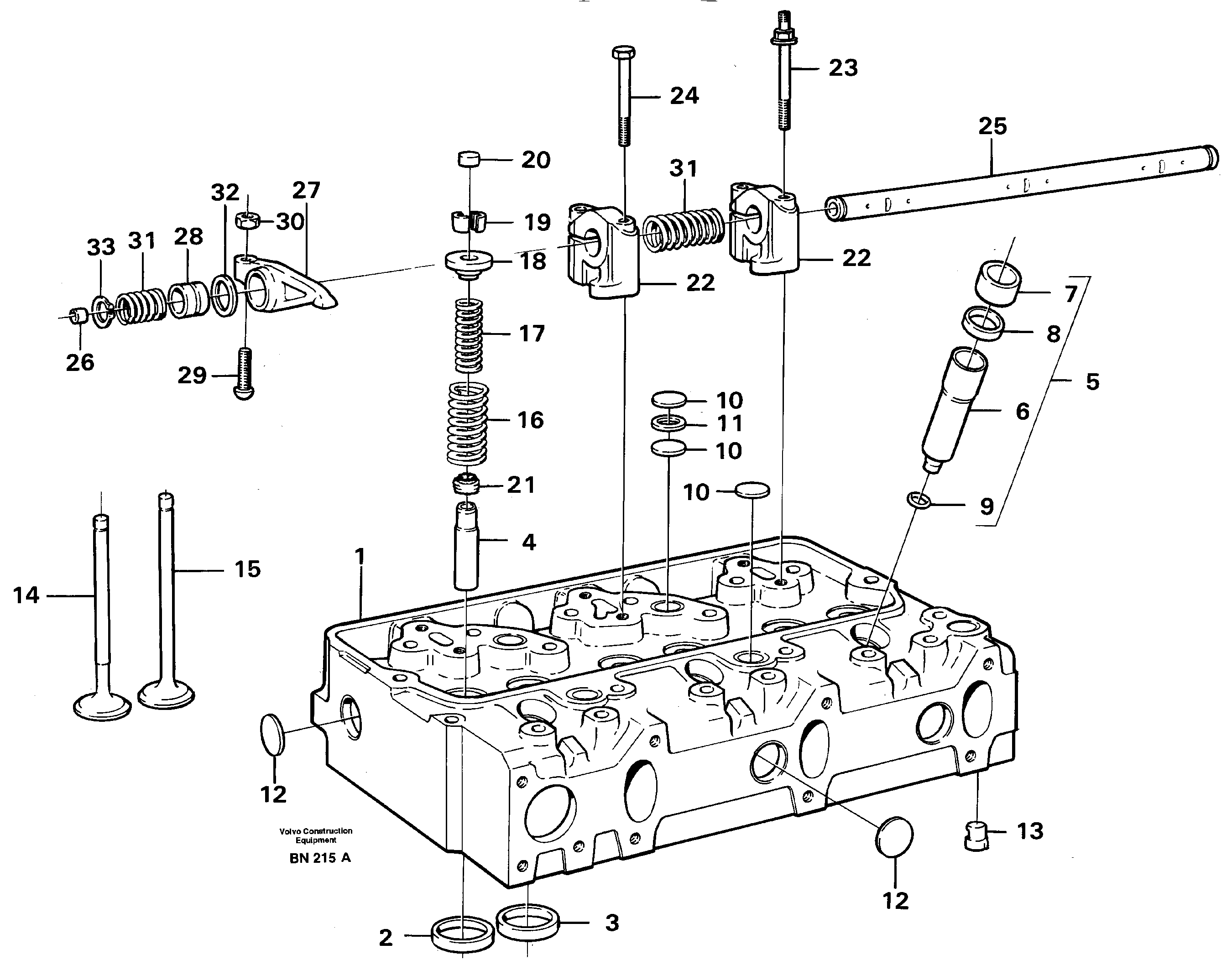 Схема запчастей Volvo A25C - 23006 Головка блока цилиндров A25C