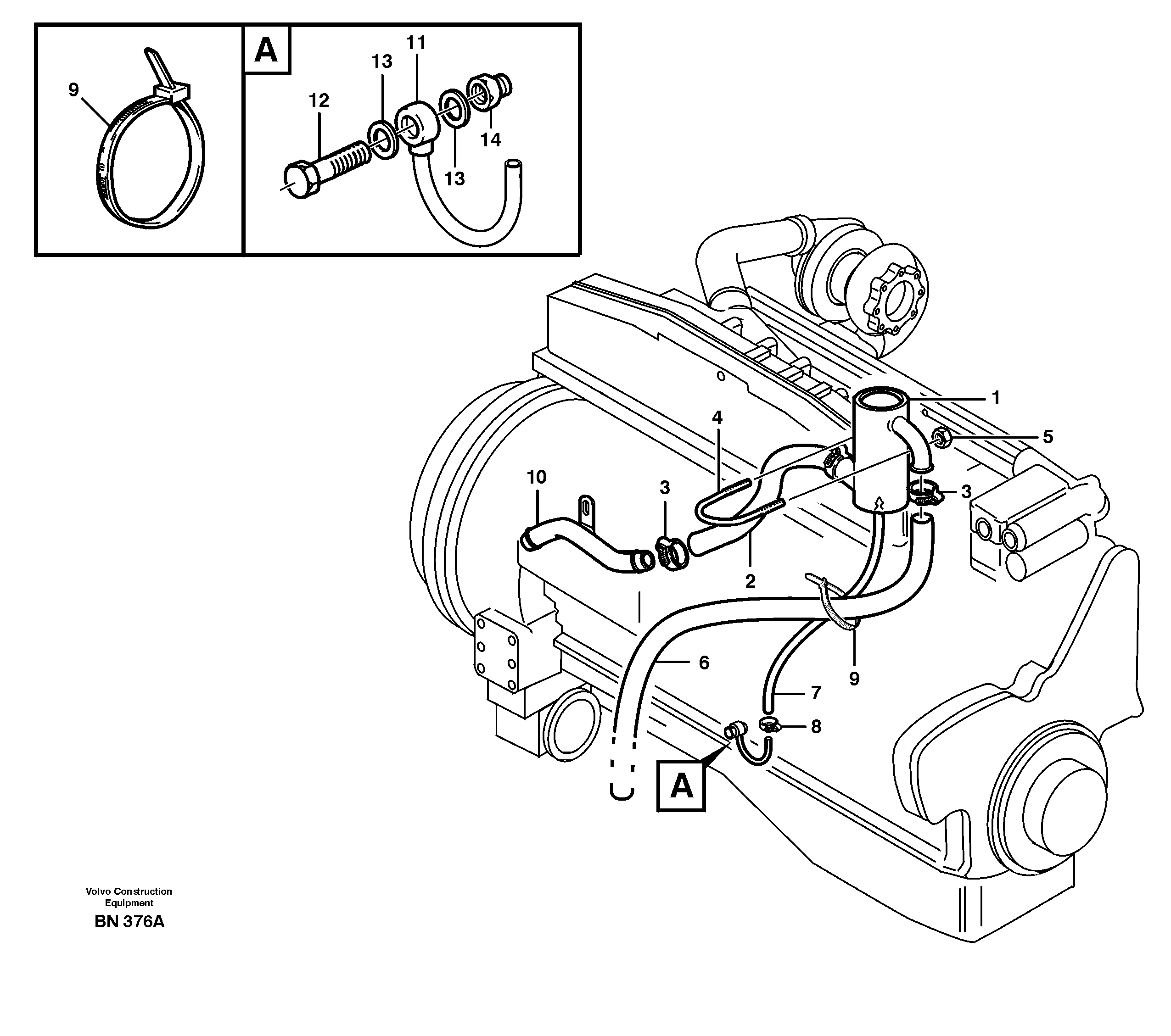 Схема запчастей Volvo A25C - 81432 Crankcase ventilation A25C