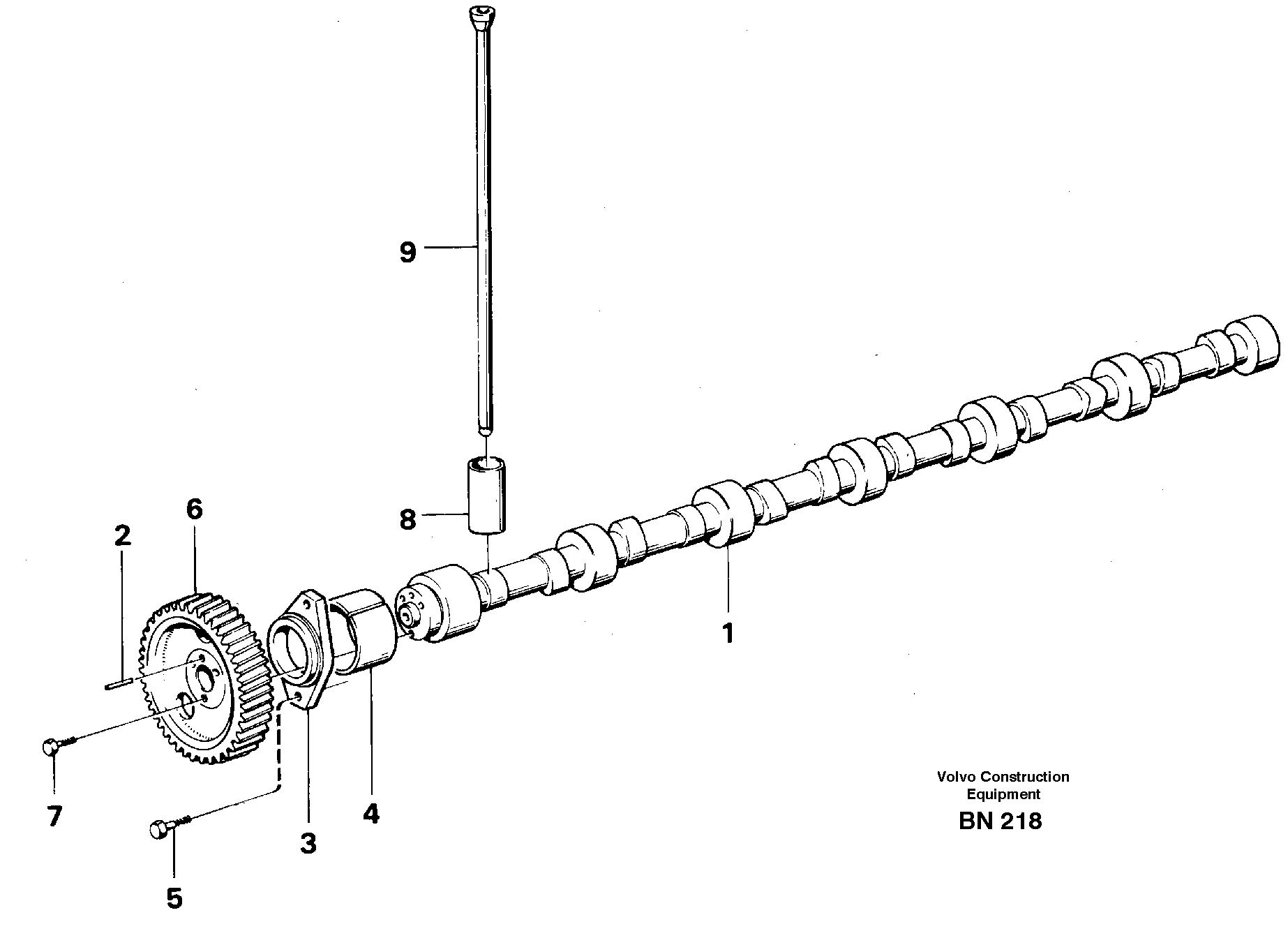 Схема запчастей Volvo A25C - 55135 Распредвал A25C