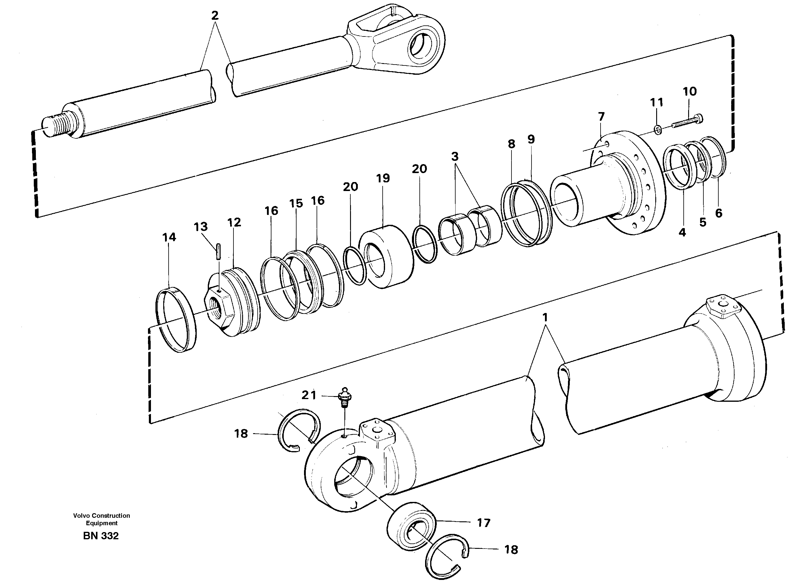 Схема запчастей Volvo A25C - 23626 Hydraulic tipping cylinder A25C