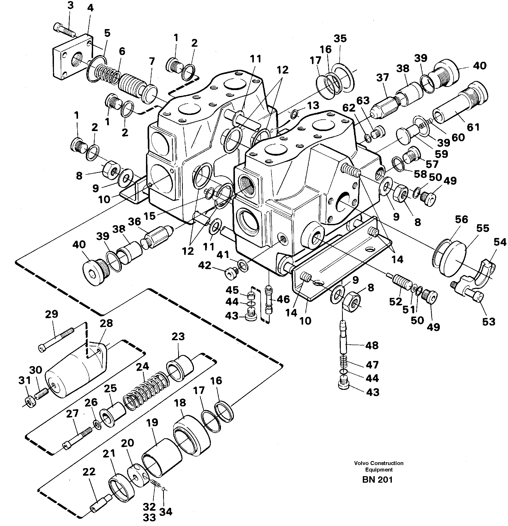 Схема запчастей Volvo A25C - 62851 Tip valve A25C